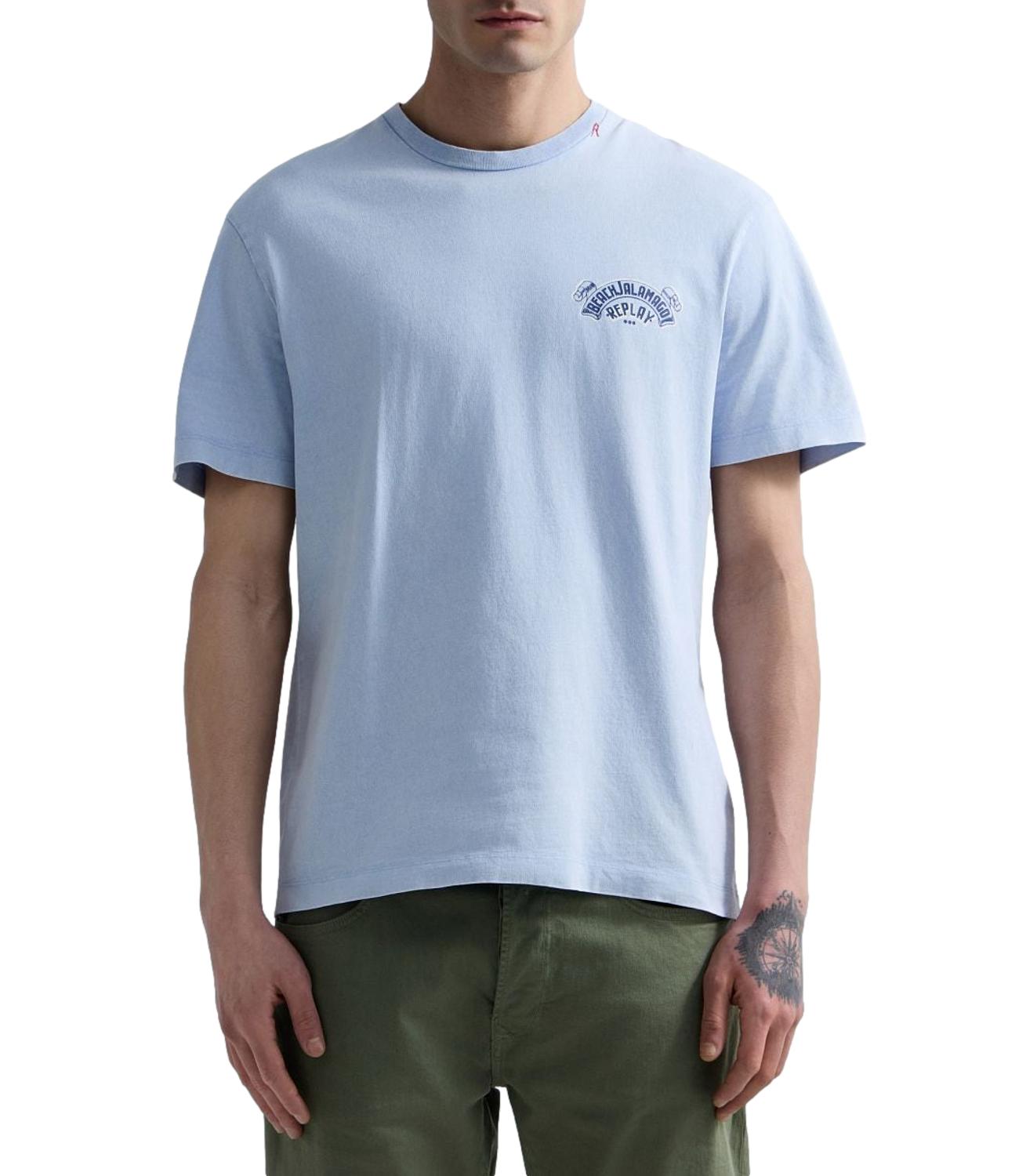 T-Shirt Replay Uomo Celeste