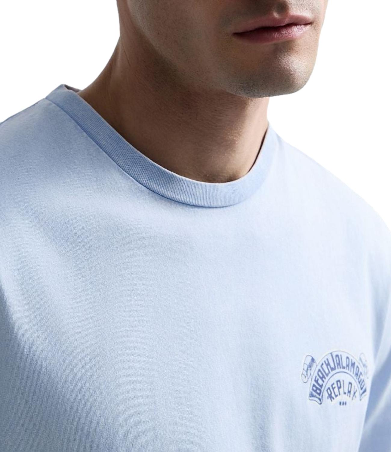 T-Shirt Replay Uomo Celeste