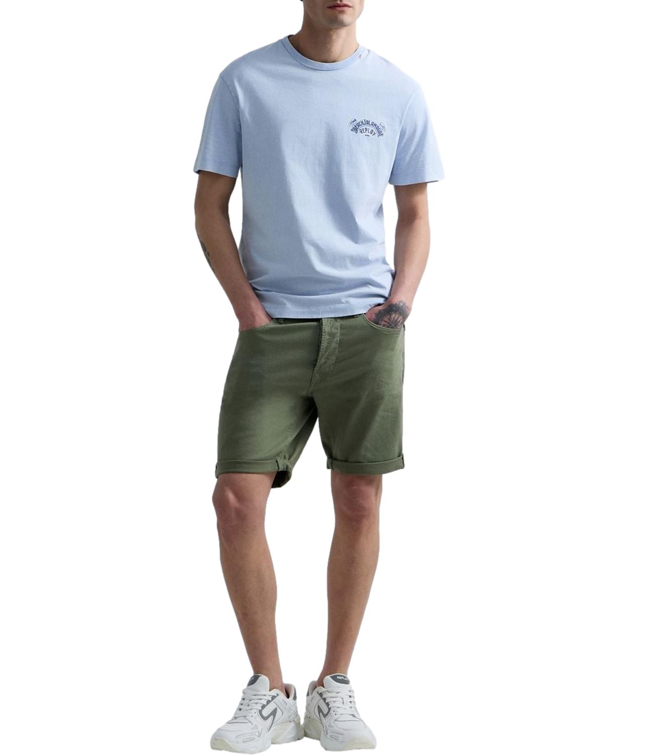 T-Shirt Replay Uomo Celeste