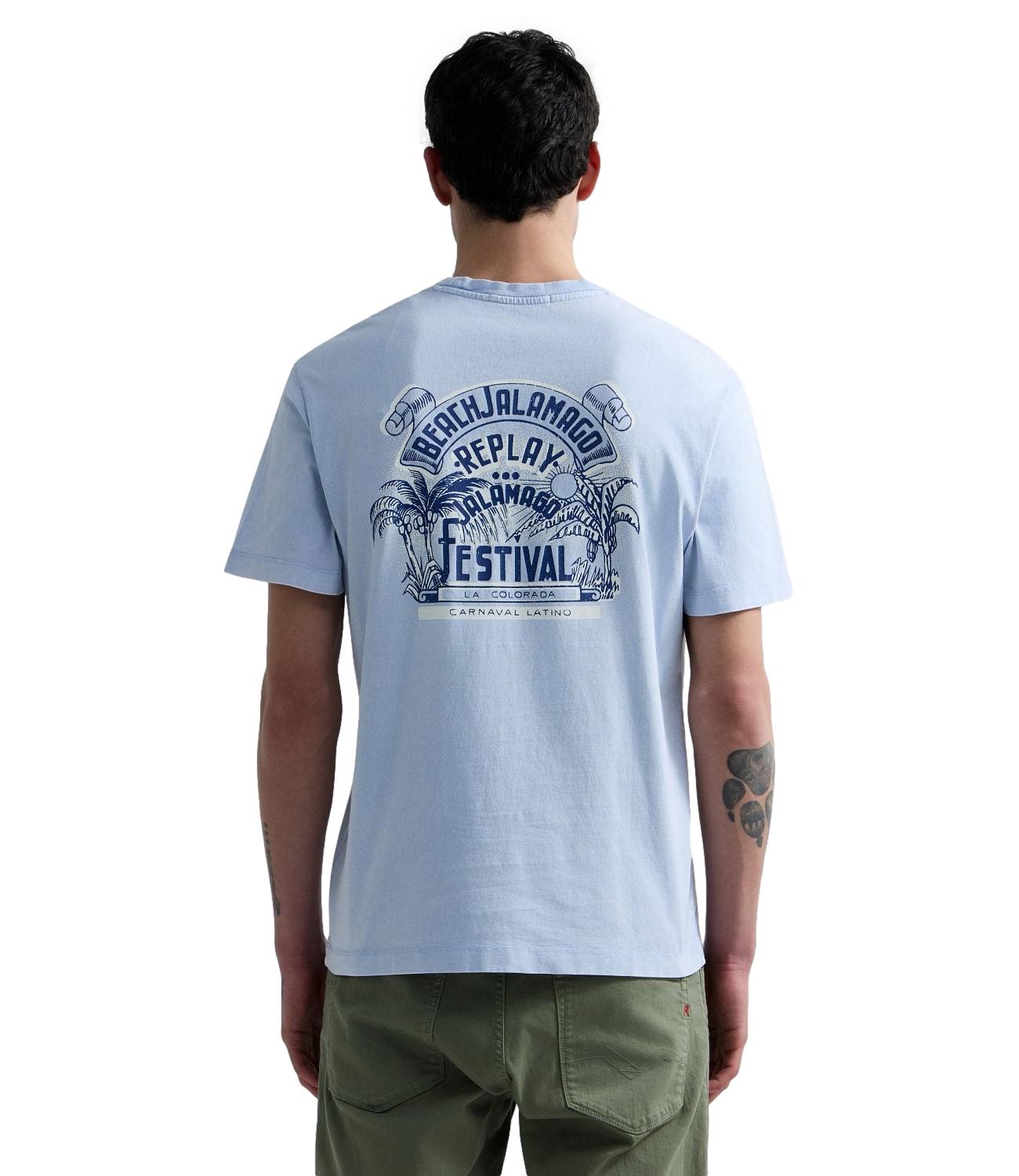 T-Shirt Replay Uomo Celeste