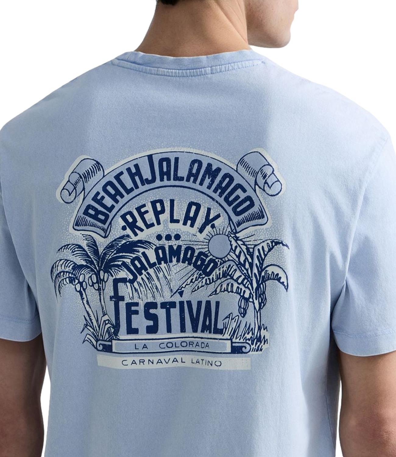 T-Shirt Replay Uomo Celeste