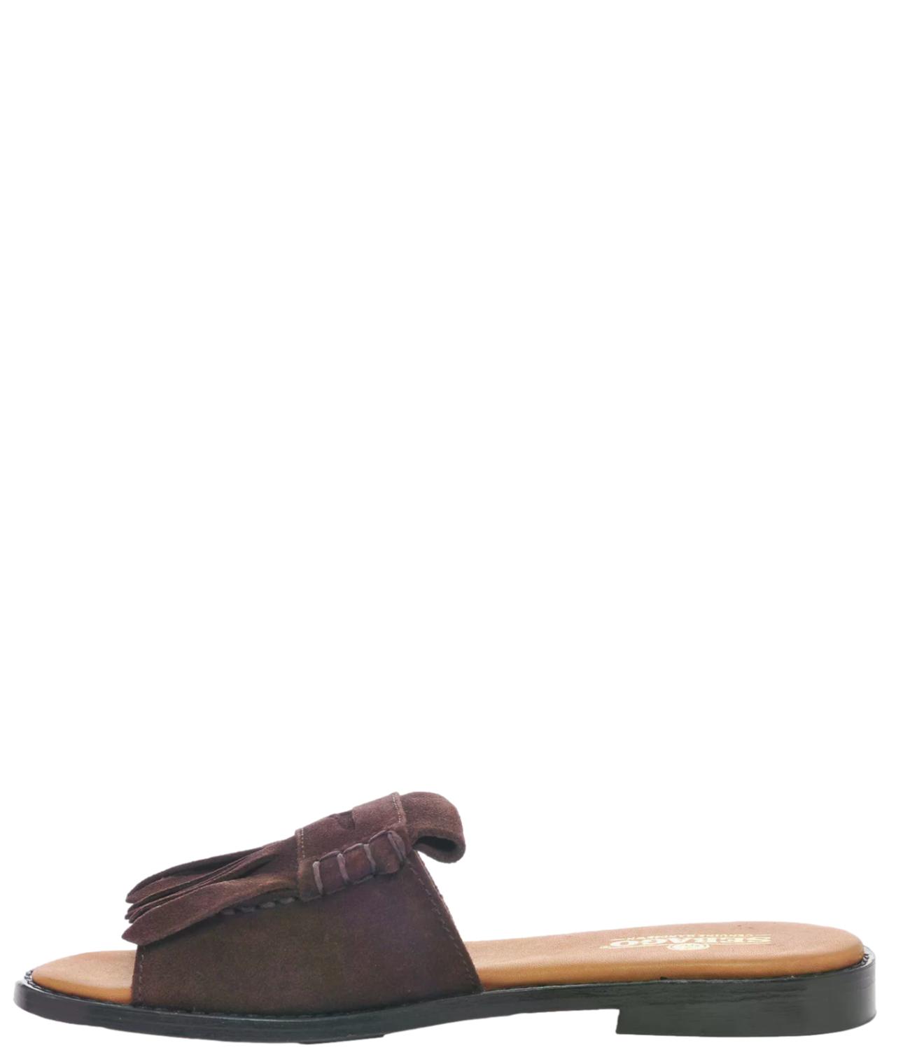 Ciabatta Slide Fringes donna marrone