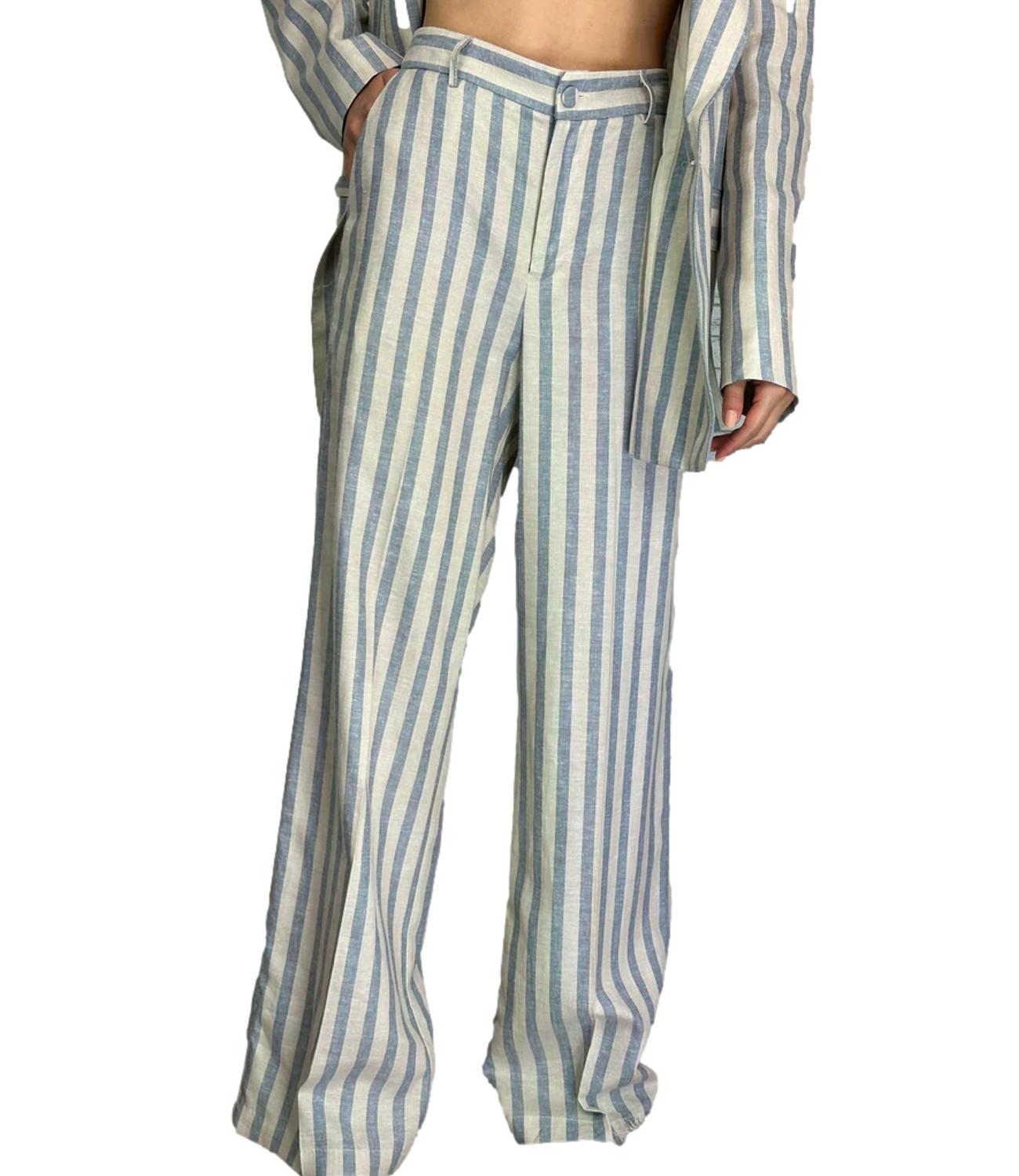 Silence Limited Pantalone Micro Blue Donna