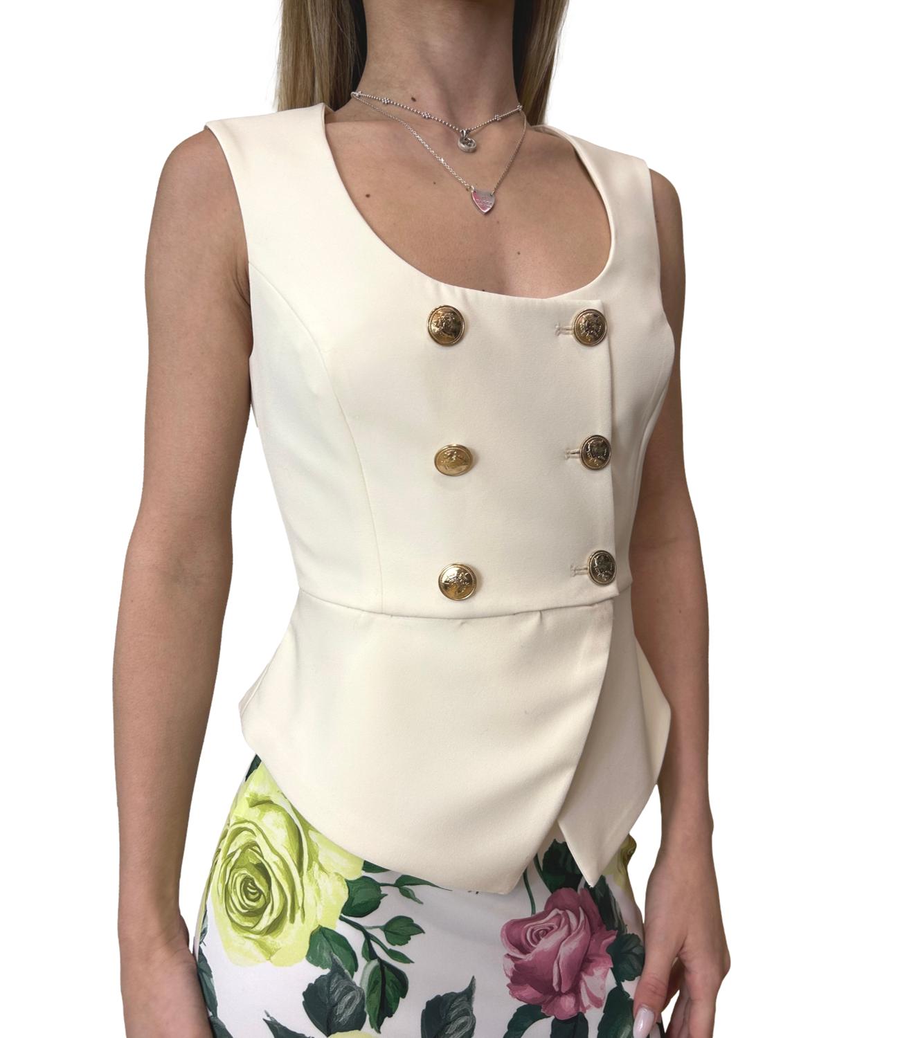 Silence Limited PENTA GILET HONEY New Milk Donna