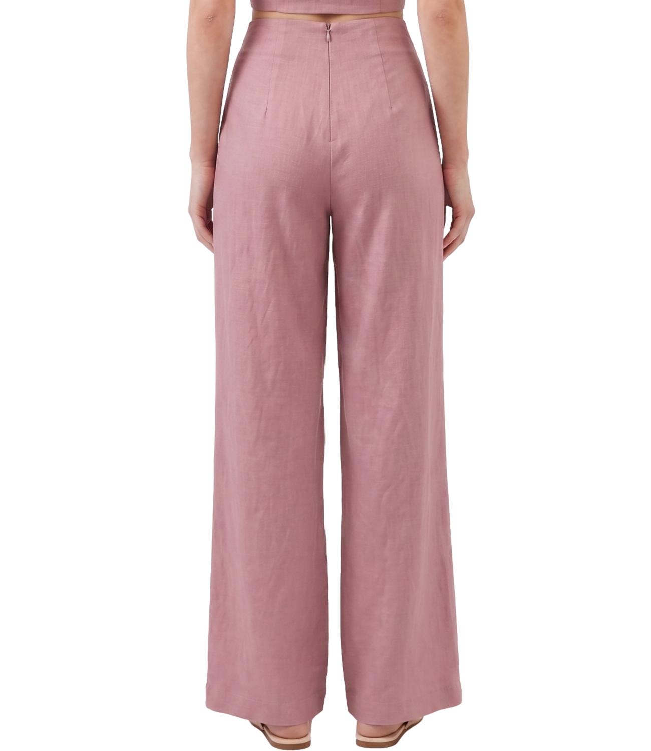 Silence Limited Pantalone WIDE LINUM New Coffee Donna