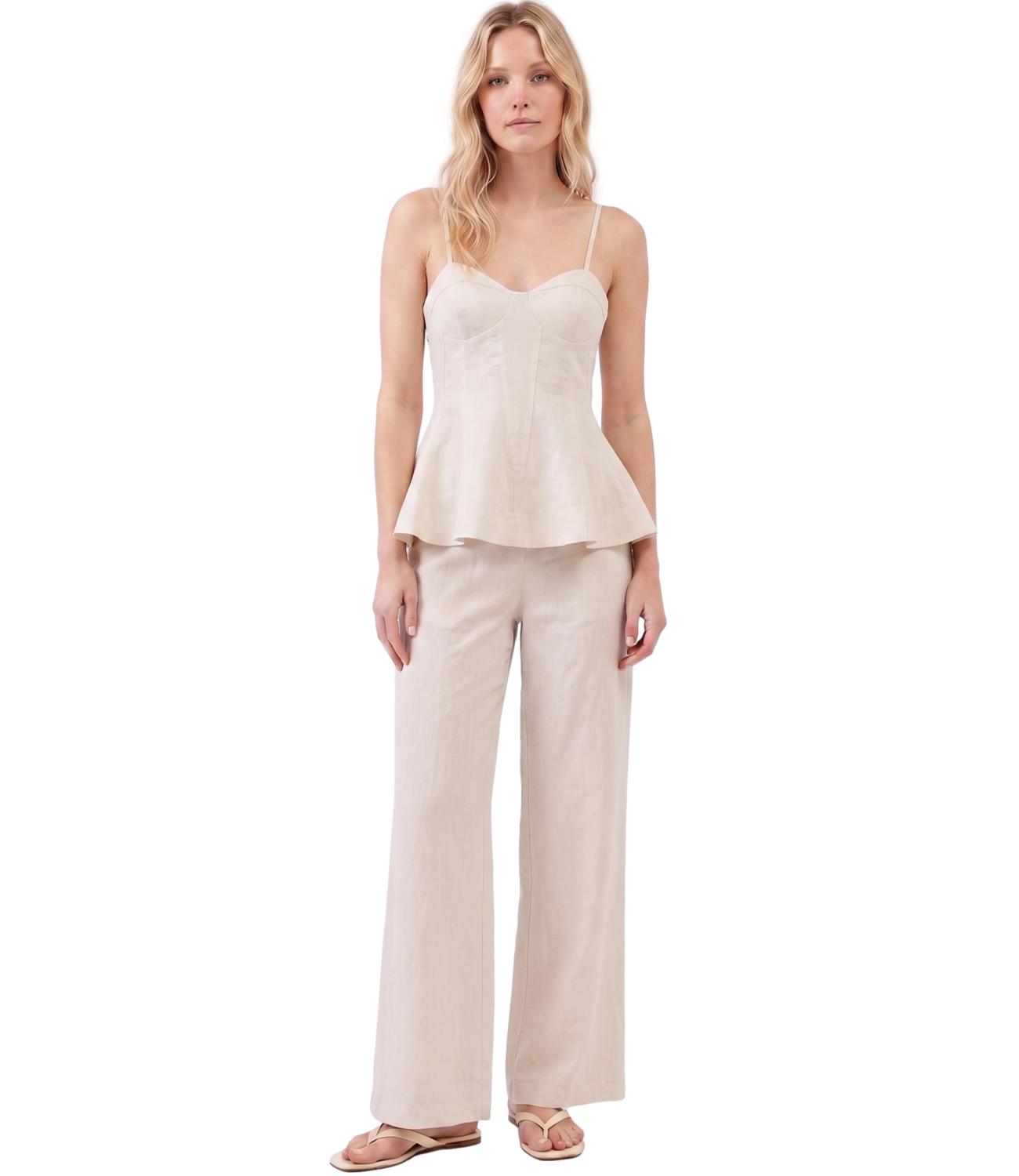 Silence Limited Pantalone WIDE LINUM New Cream Donna