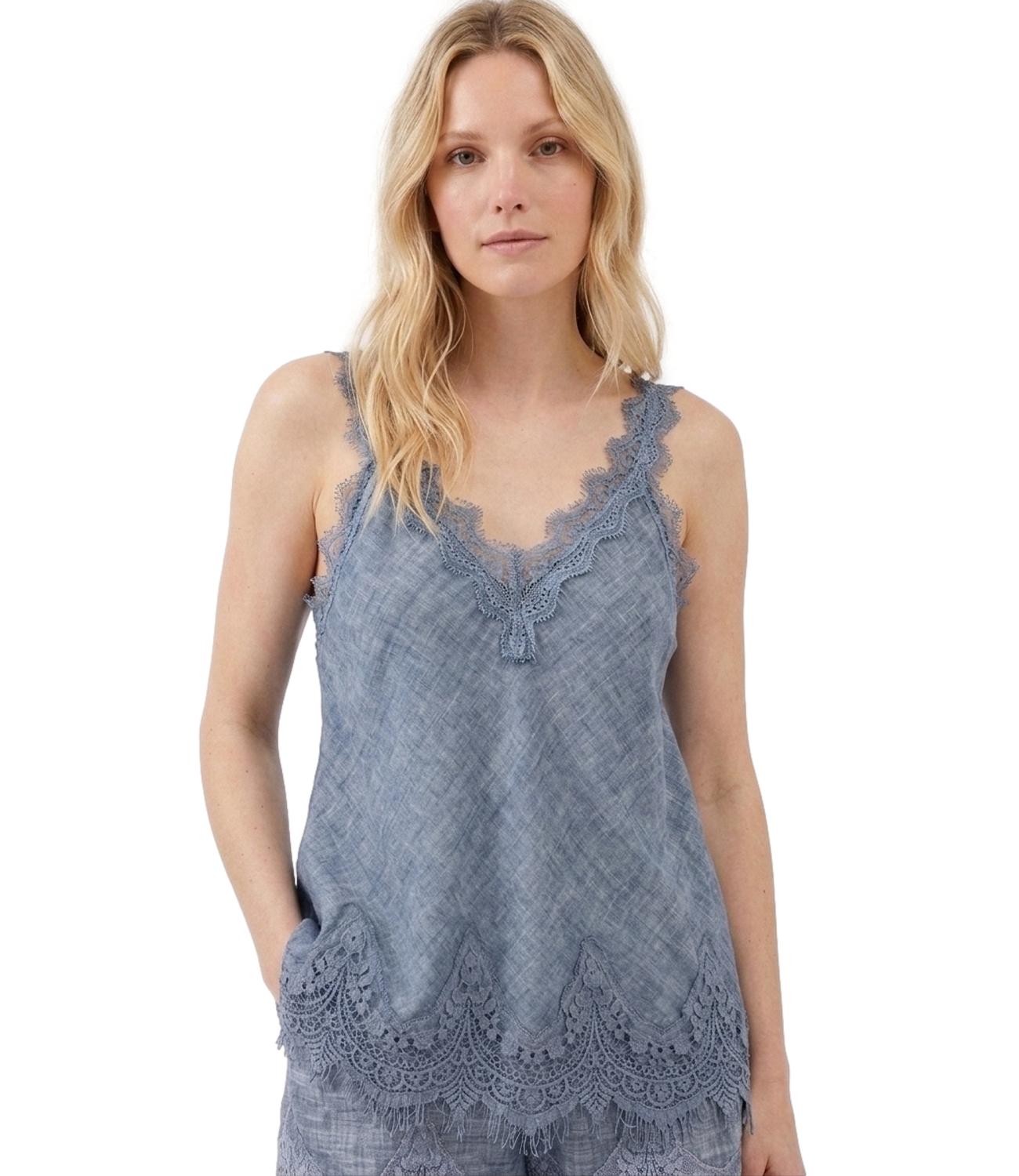Studio It Top Pizzo Blu Donna