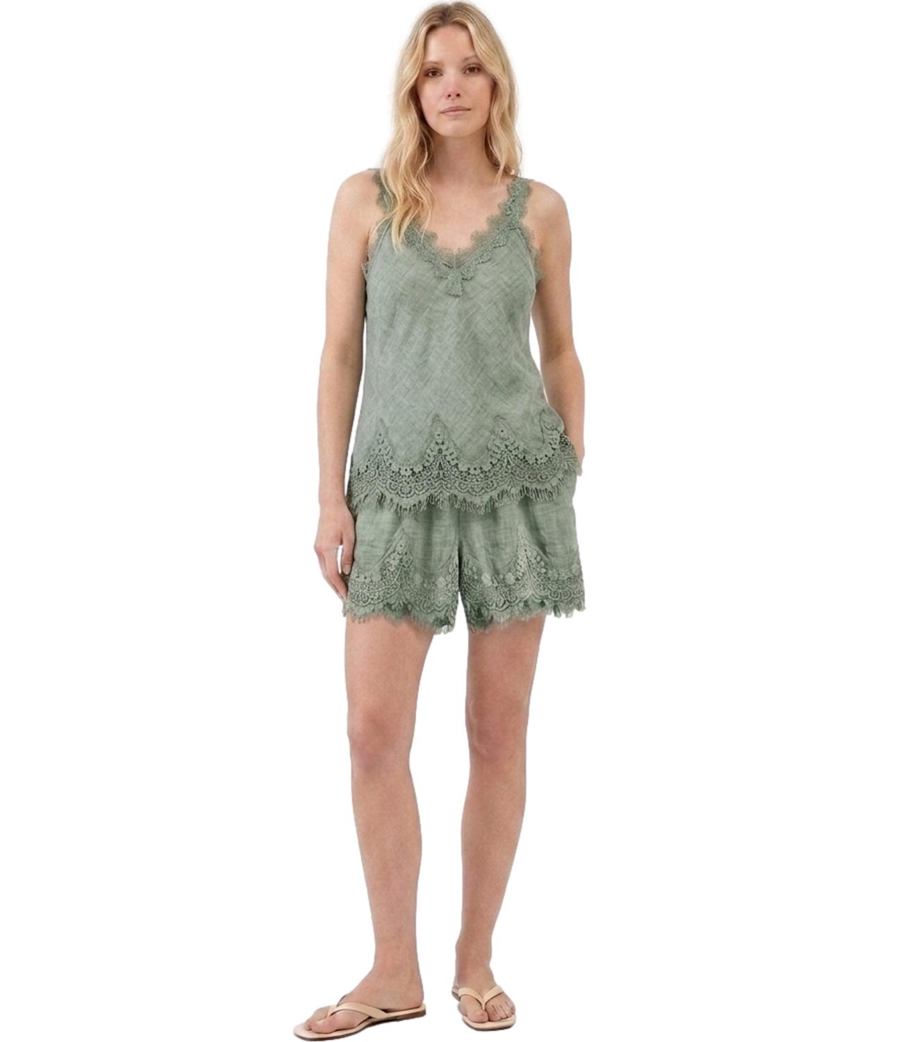 Studio It Short Pizzo Verde Donna