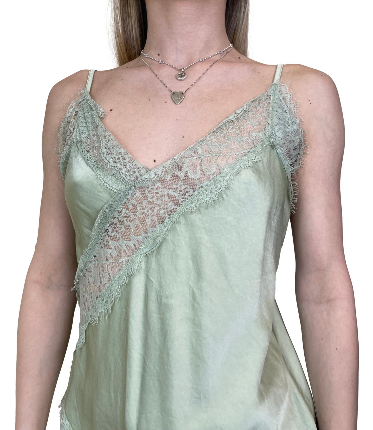 Studio It Canotta Pizzo Verde Menta Donna