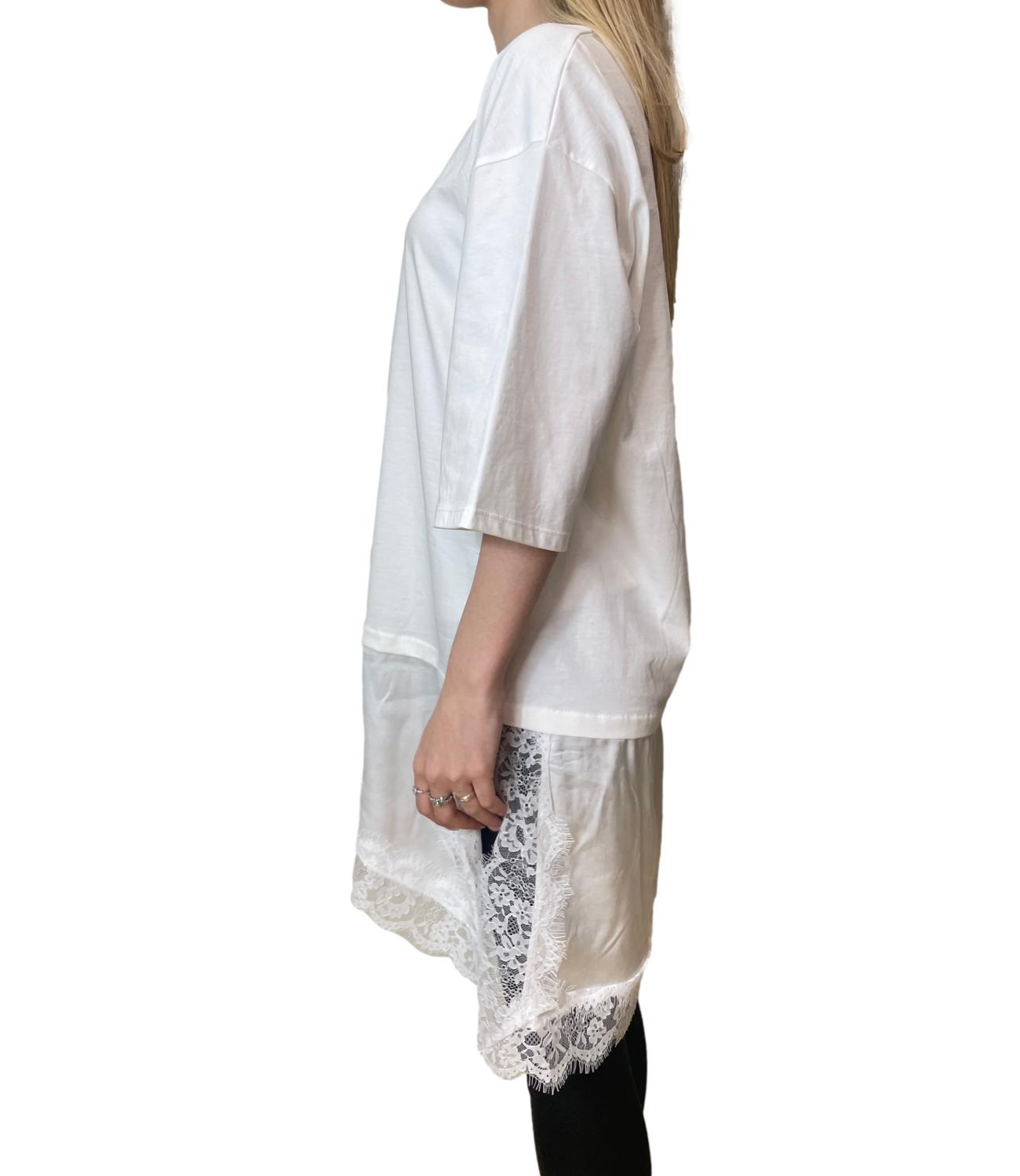 Susy Mix Maglia Pizzo Latte Donna