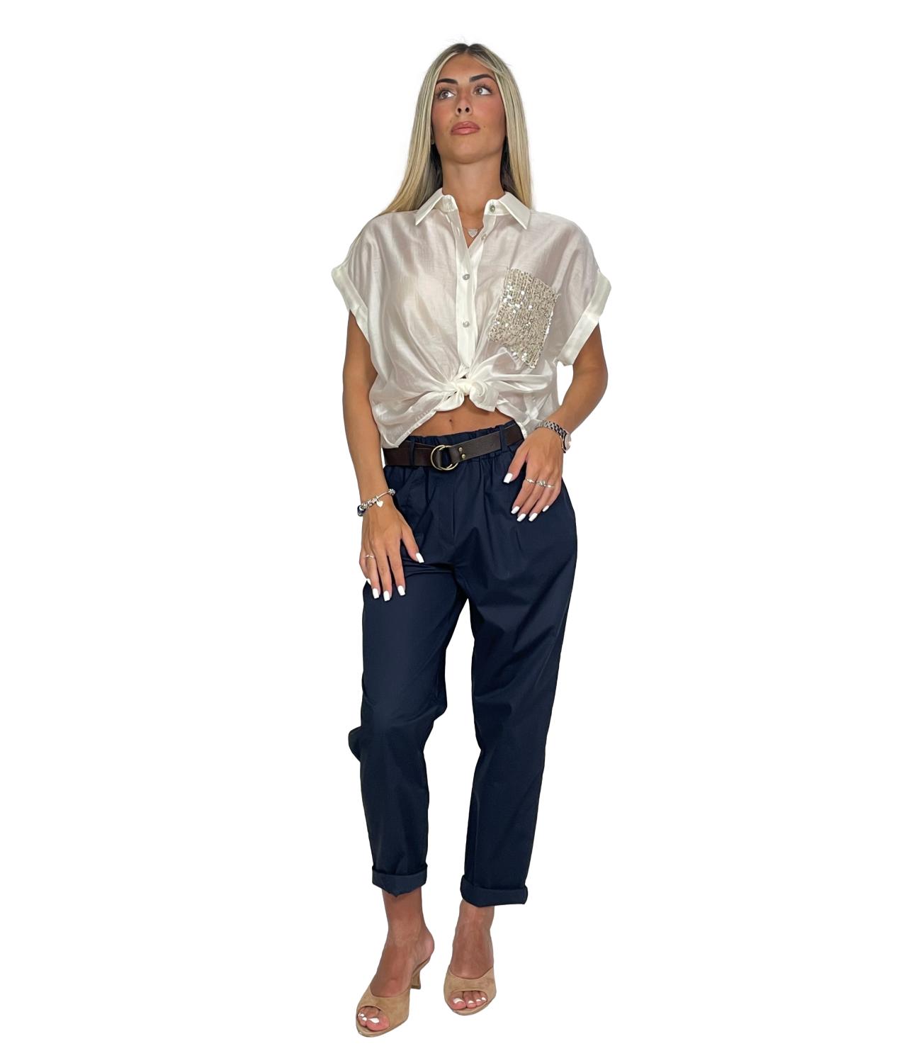 Susy Mix Camicia C/tasca Latte Donna