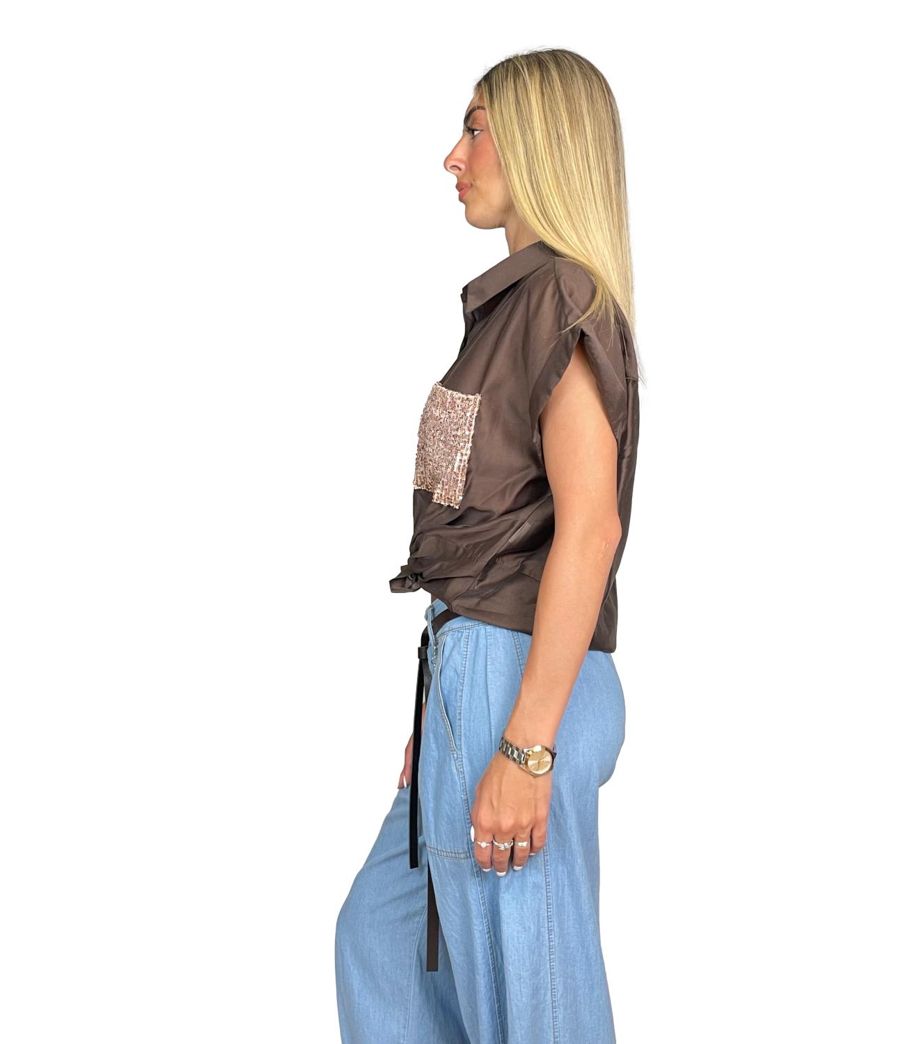 Susy Mix Camicia C/tasca Moro Donna