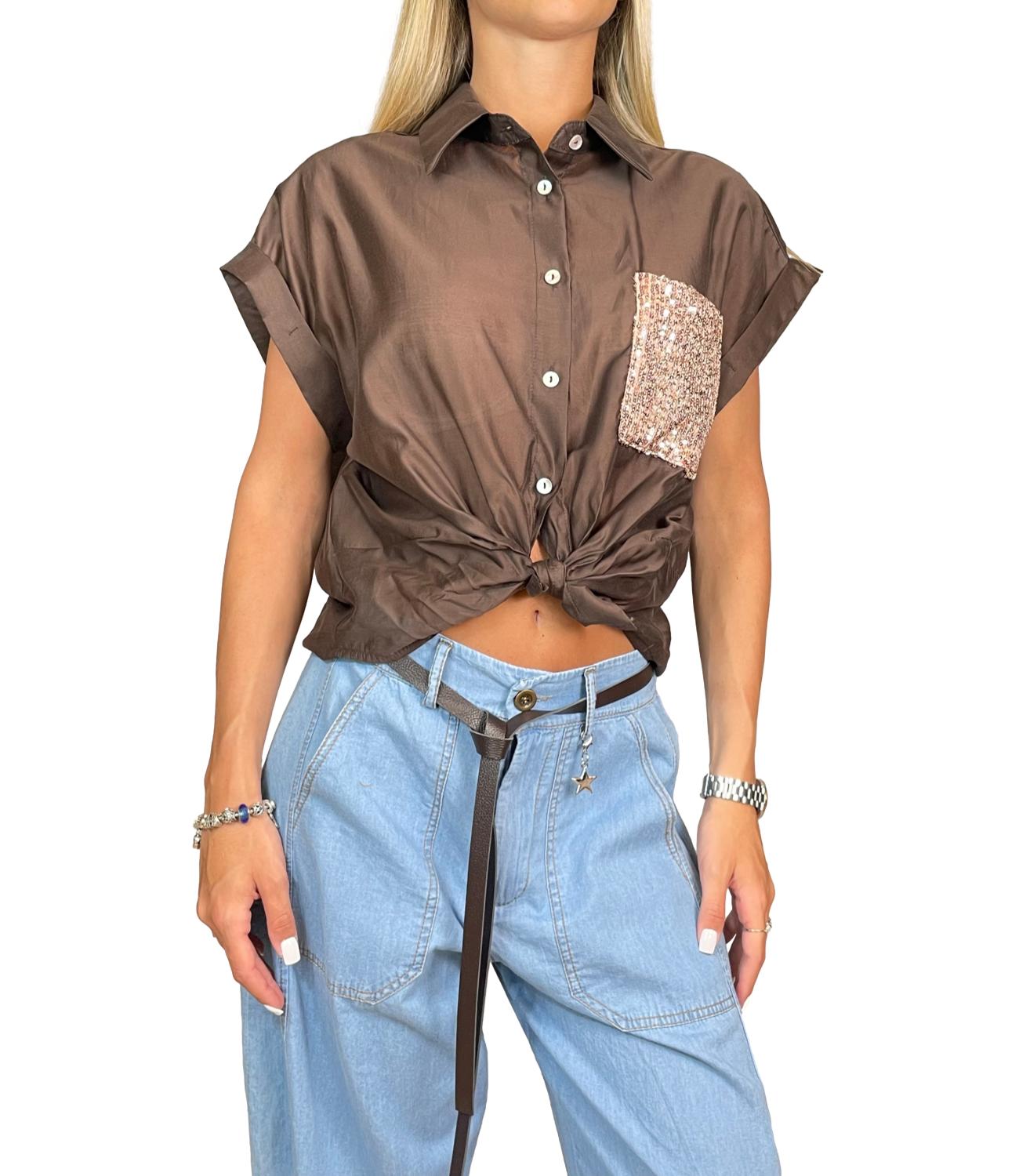 Susy Mix Camicia C/tasca Moro Donna