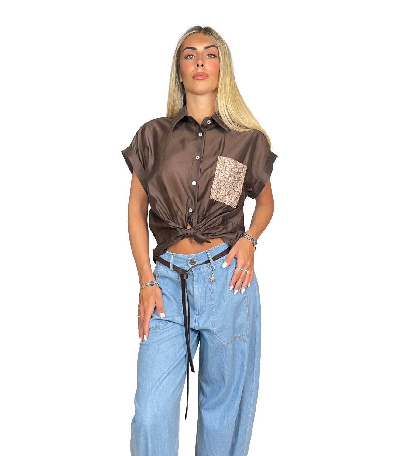 Susy Mix Camicia C/tasca Moro Donna