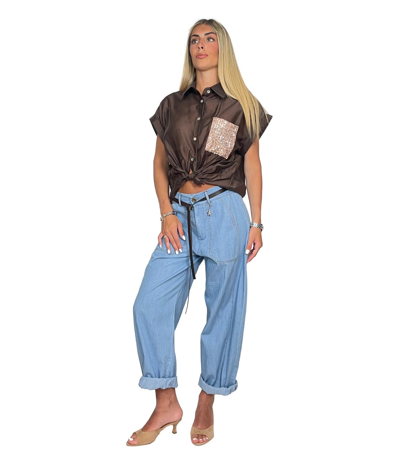 Susy Mix Camicia C/tasca Moro Donna