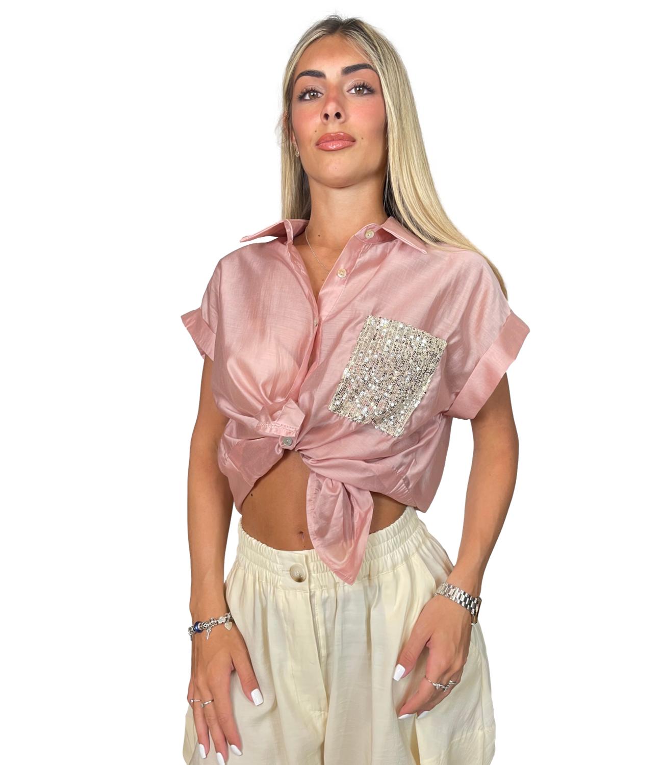 Susy Mix Camicia C/tasca Rosa Cipria Donna