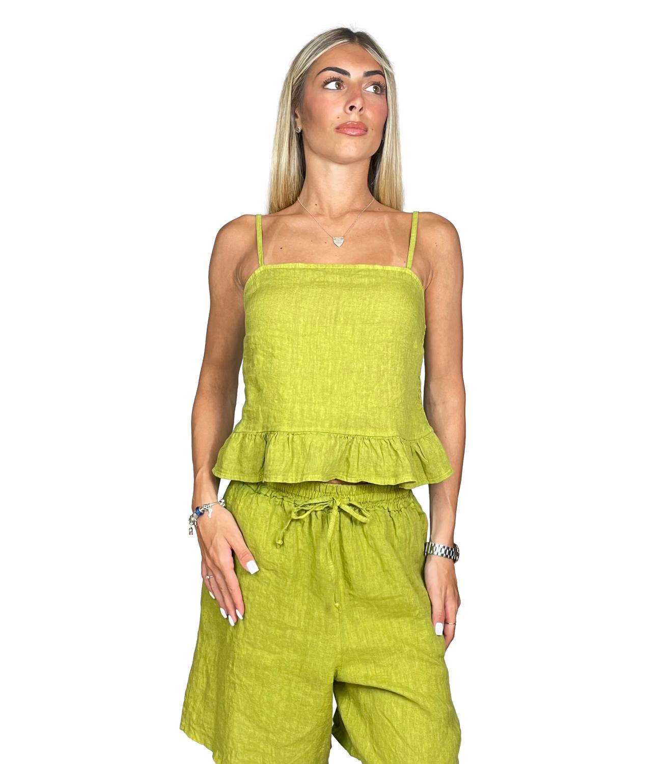 Susy Mix Top Verde Oliva Donna