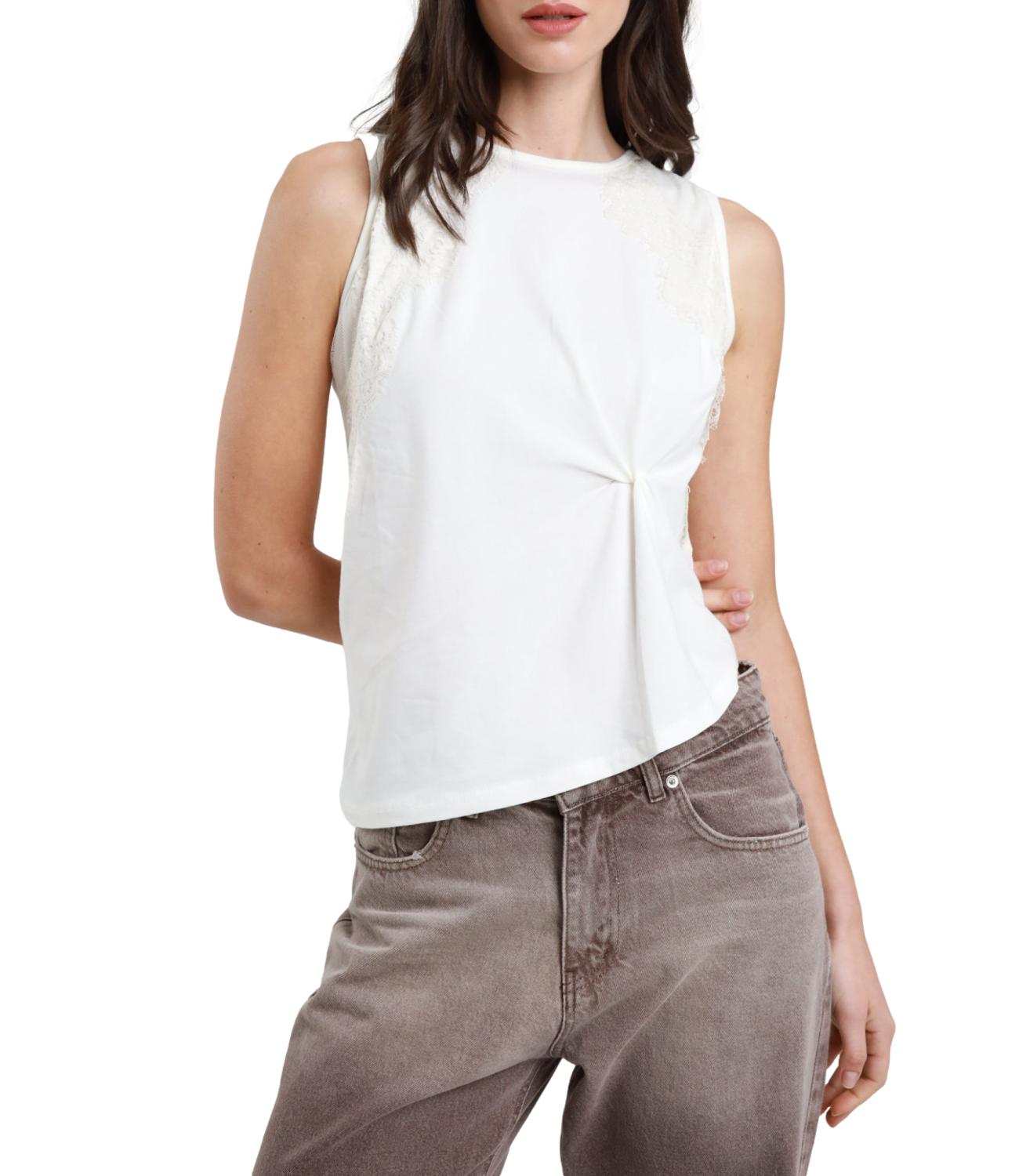 Susy Mix Top Pizzo Panna Donna