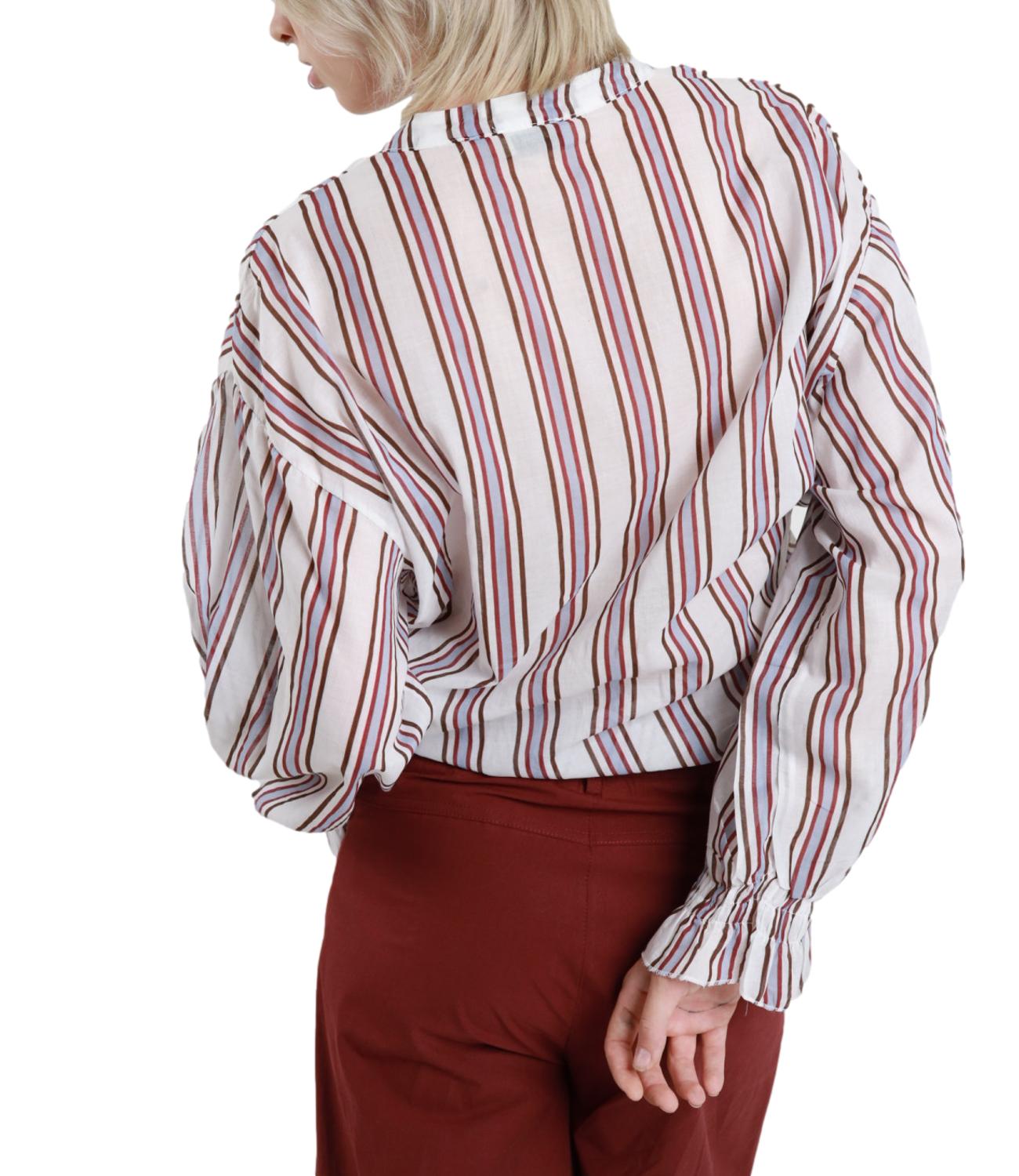 Susy Mix Camicia Gessato Latte Donna