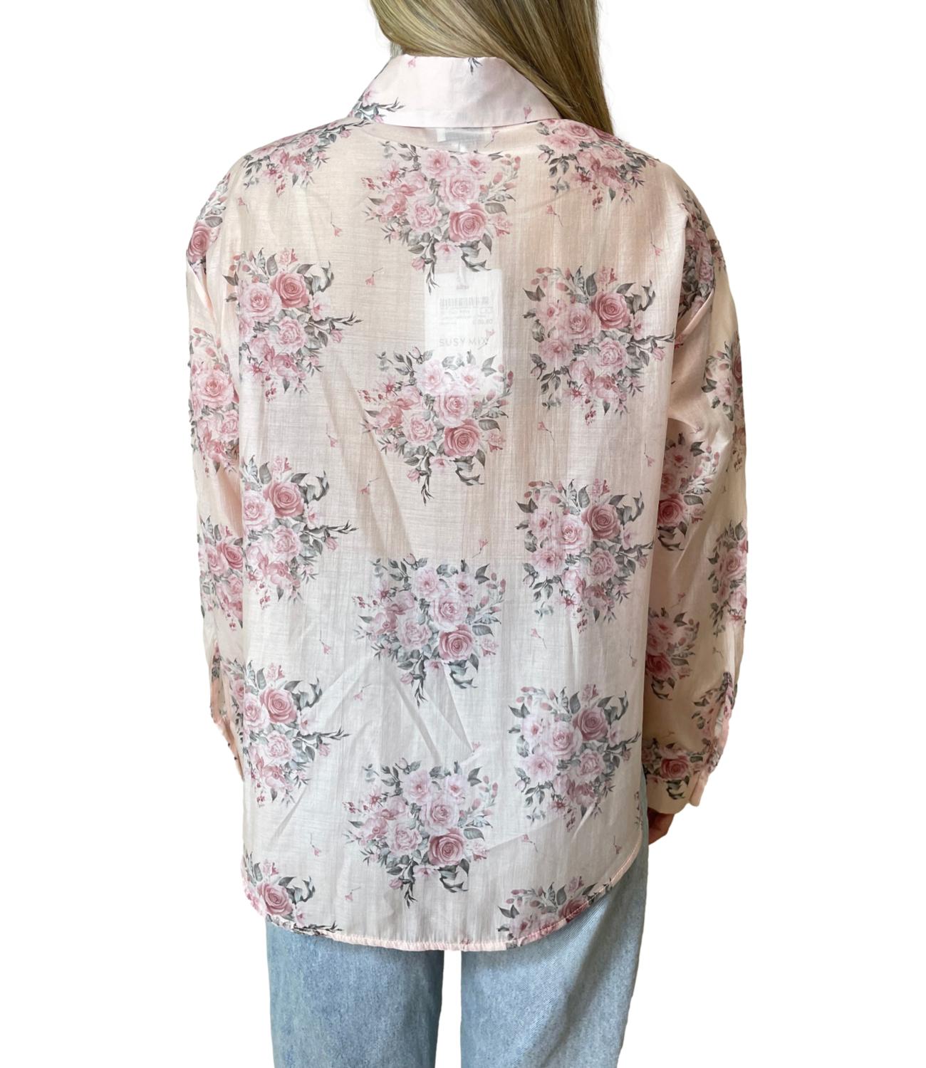 Susy Mix Camicia Floreale Rosa