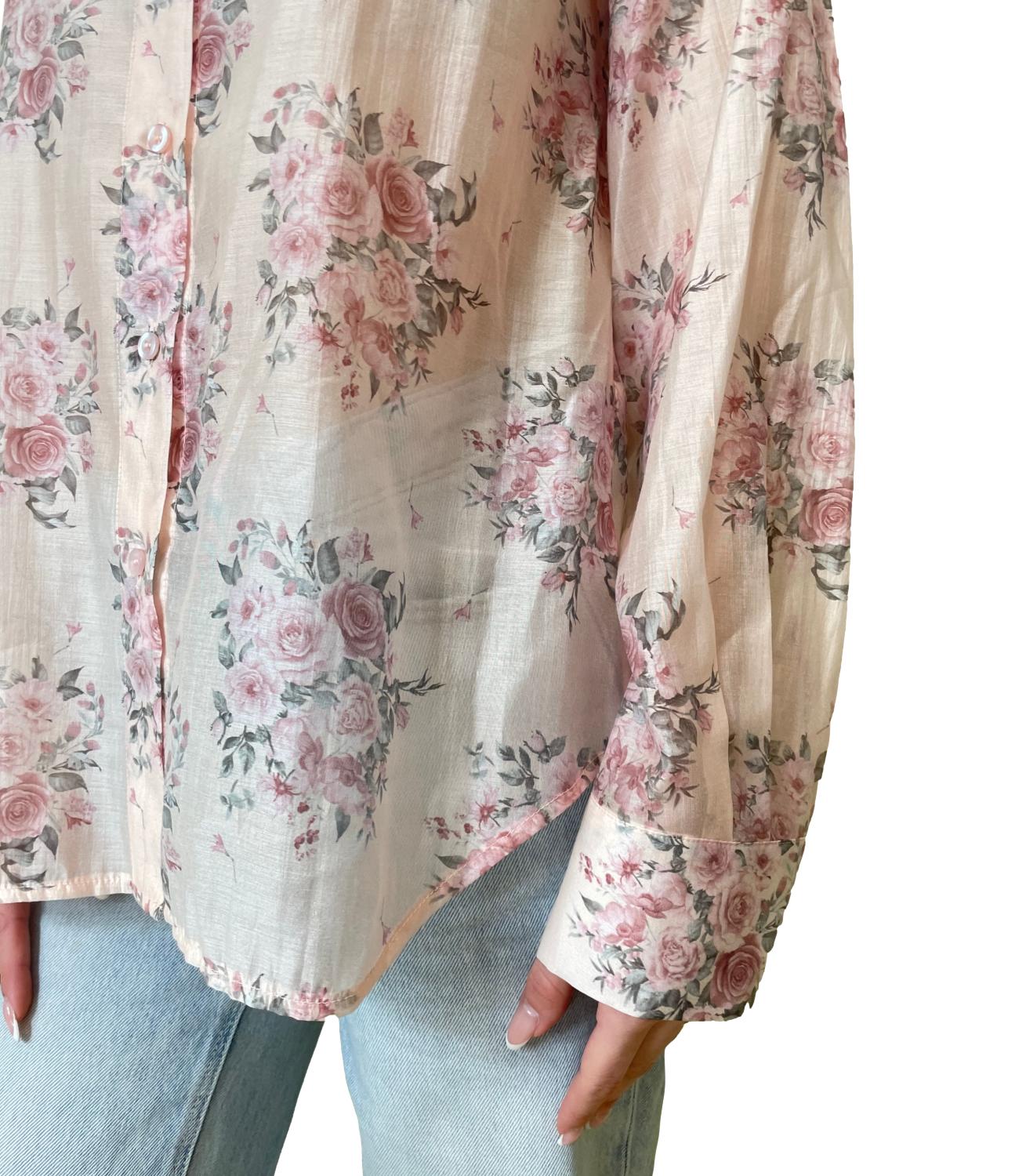 Susy Mix Camicia Floreale Rosa
