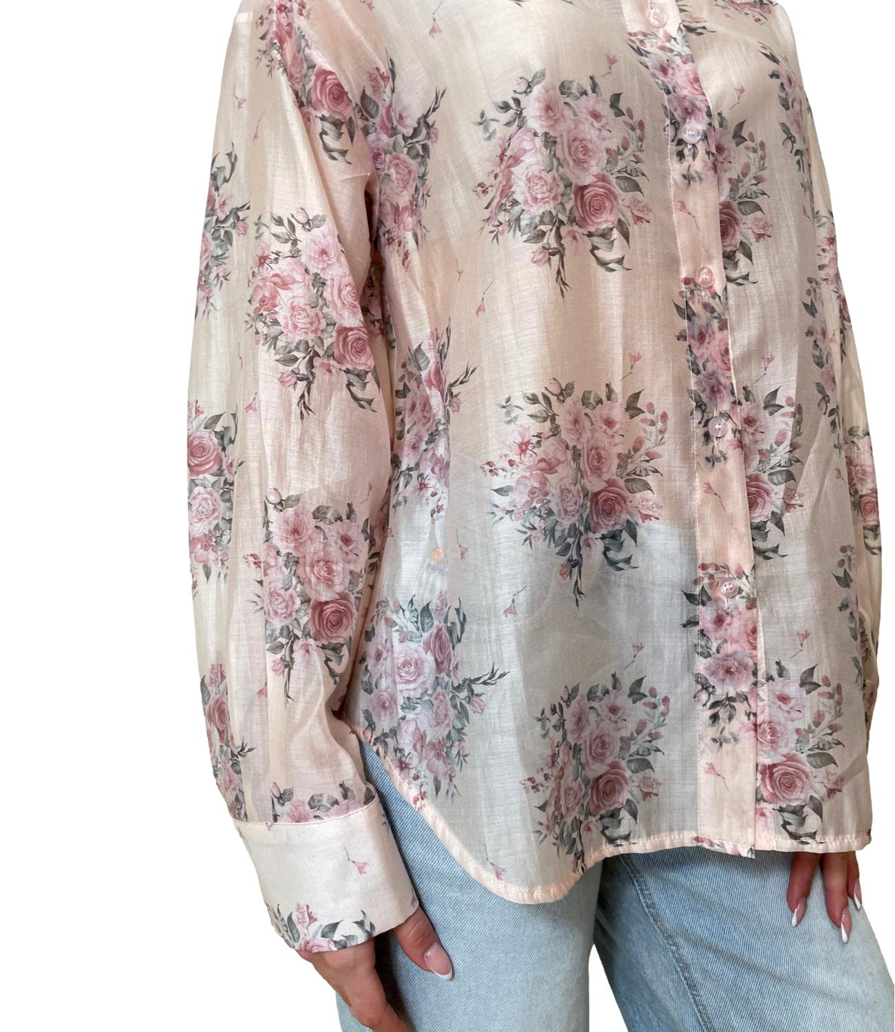 Susy Mix Camicia Floreale Rosa
