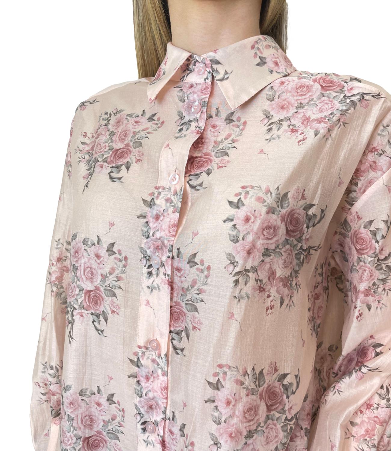 Susy Mix Camicia Floreale Rosa