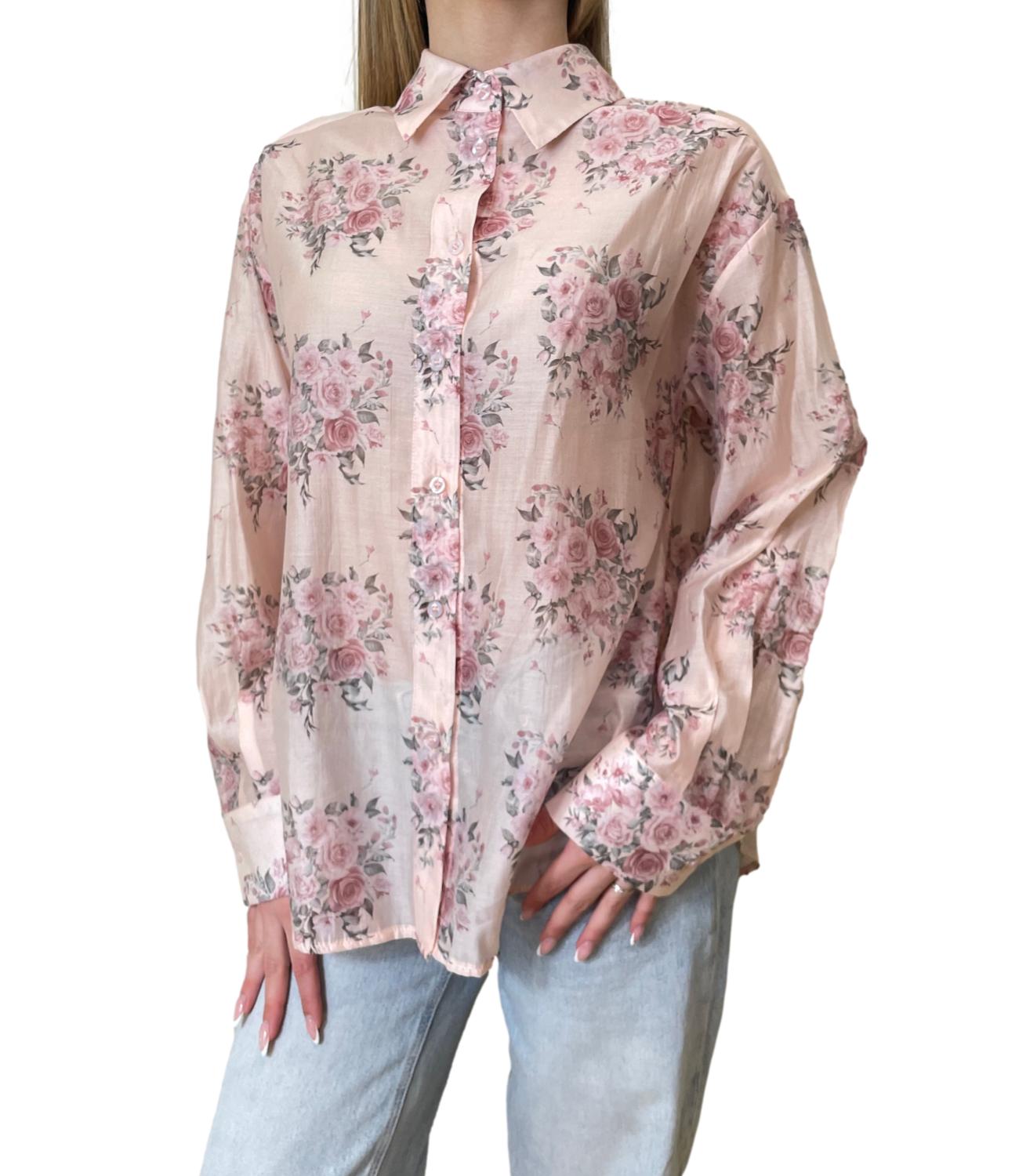 Susy Mix Camicia Floreale Rosa