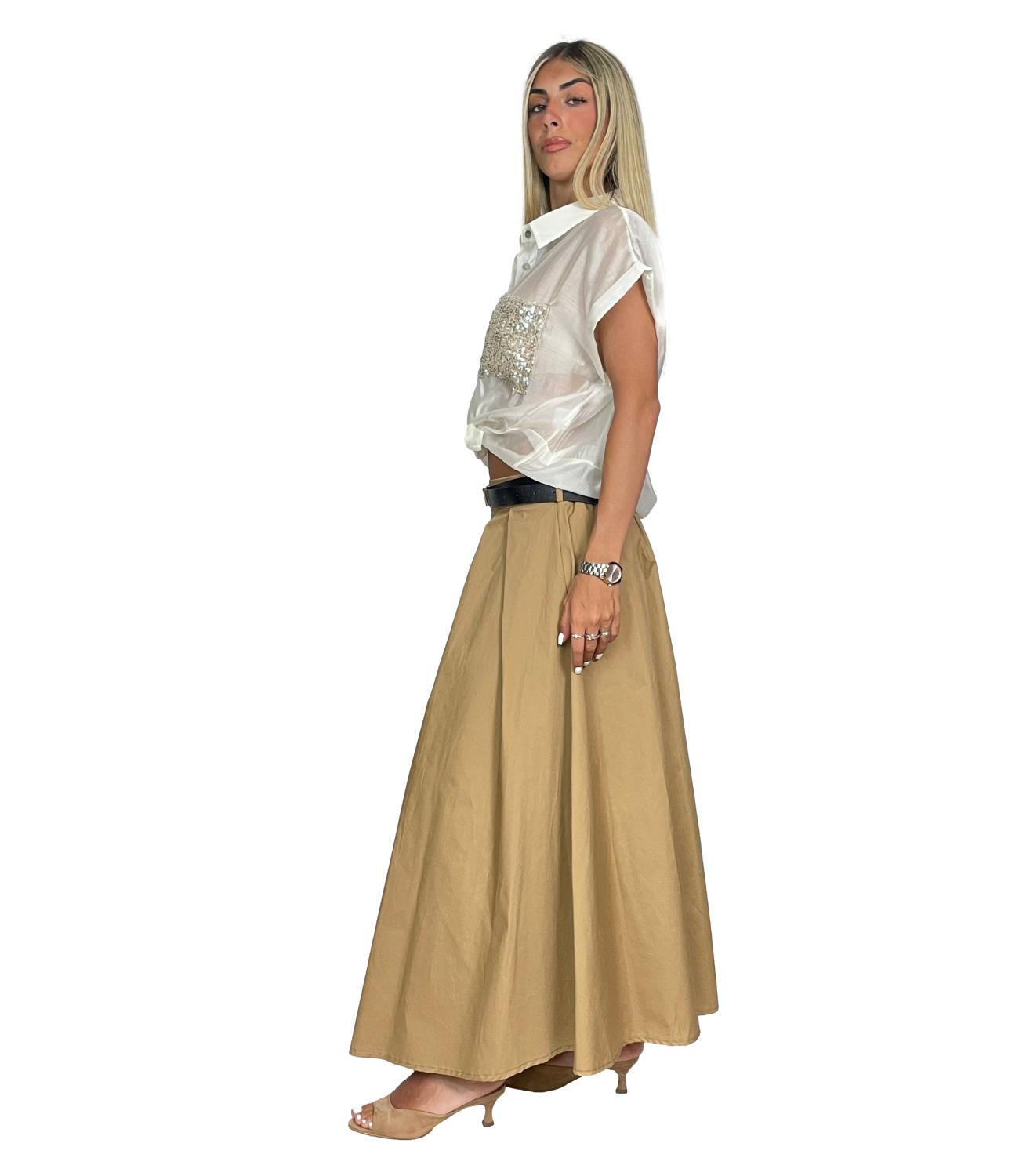 Susy Mix Gonna C/cintura Cammello Donna