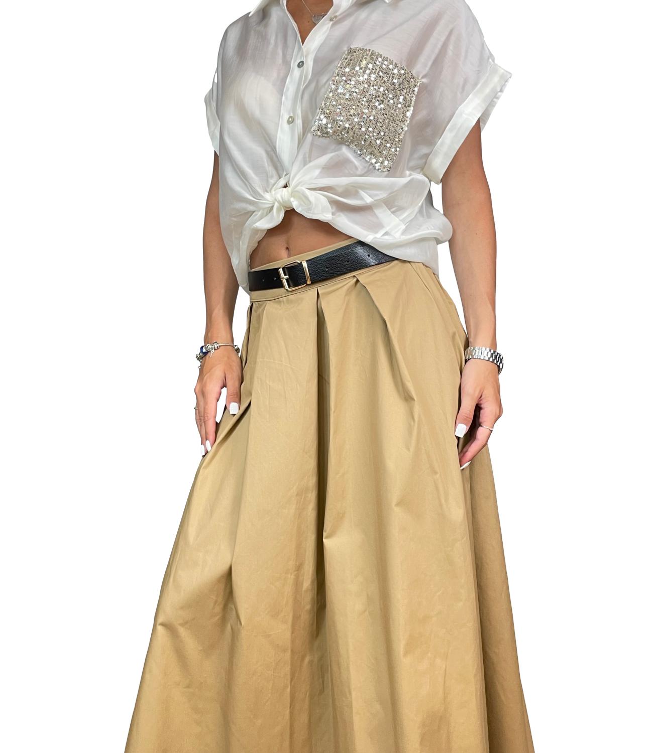 Susy Mix Gonna C/cintura Cammello Donna