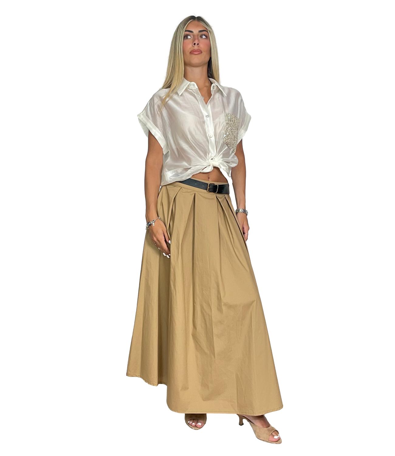 Susy Mix Gonna C/cintura Cammello Donna