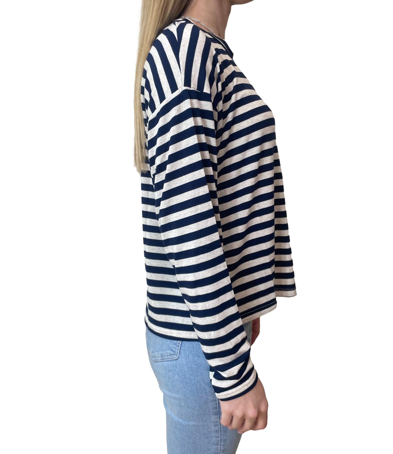 SUSY MIX maglia righe blu donna