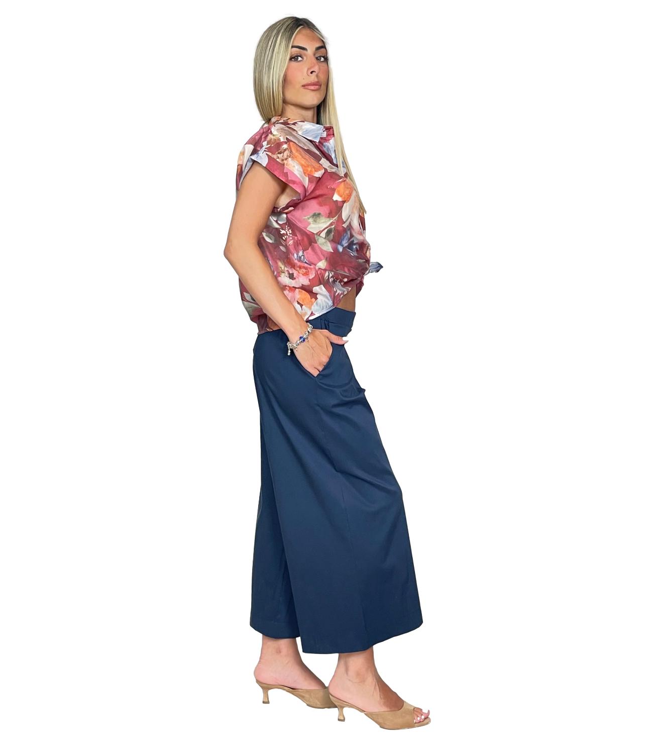 Susy Mix Pantalone Blu Navy Donna
