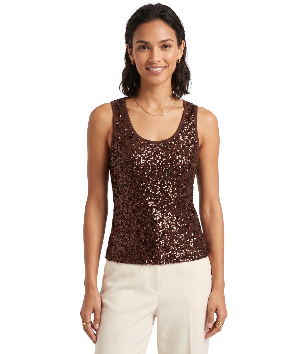 Susy Mix Canotta Paillettes Moro Donna
