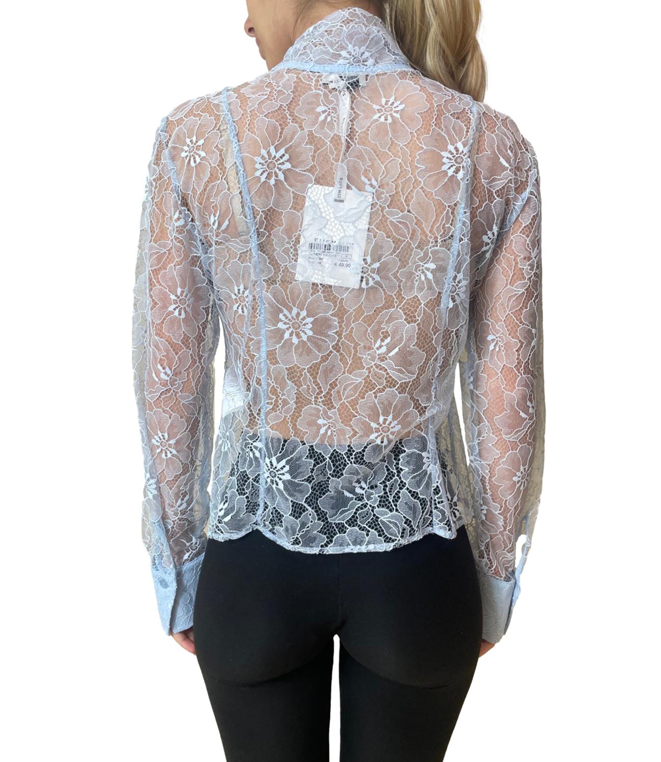 Susy Mix Blusa Pizzo Celeste Donna