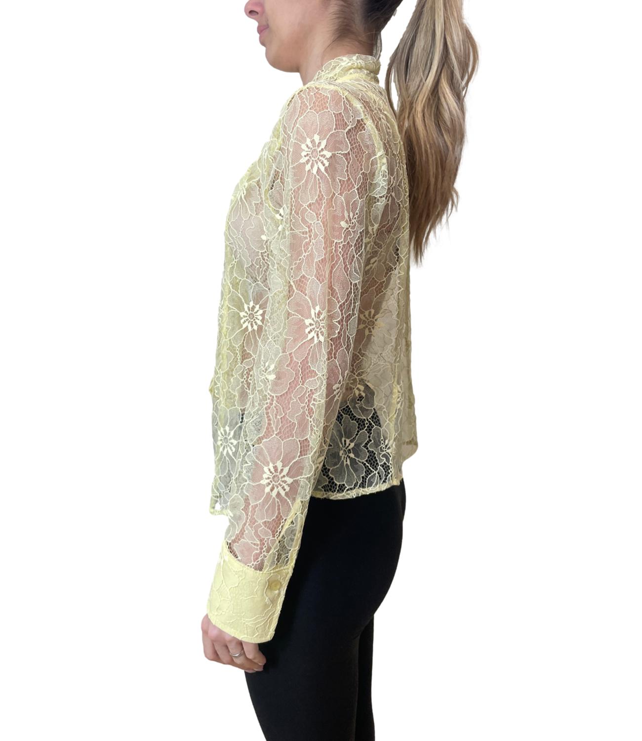 Susy Mix Blusa Pizzo Giallo Donna