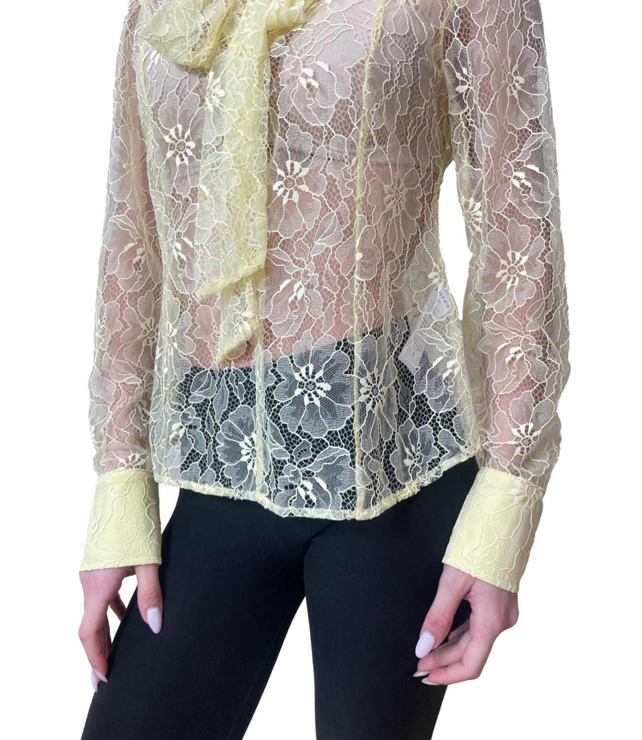 Susy Mix Blusa Pizzo Giallo Donna