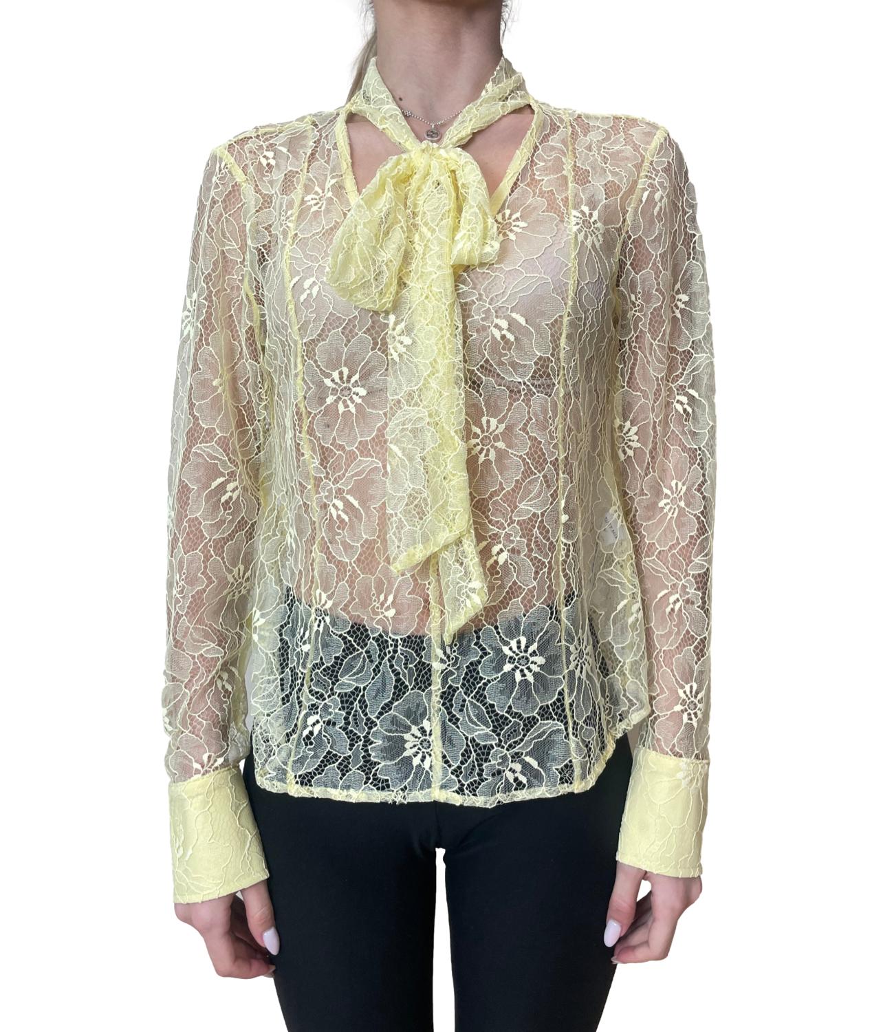 Susy Mix Blusa Pizzo Giallo Donna