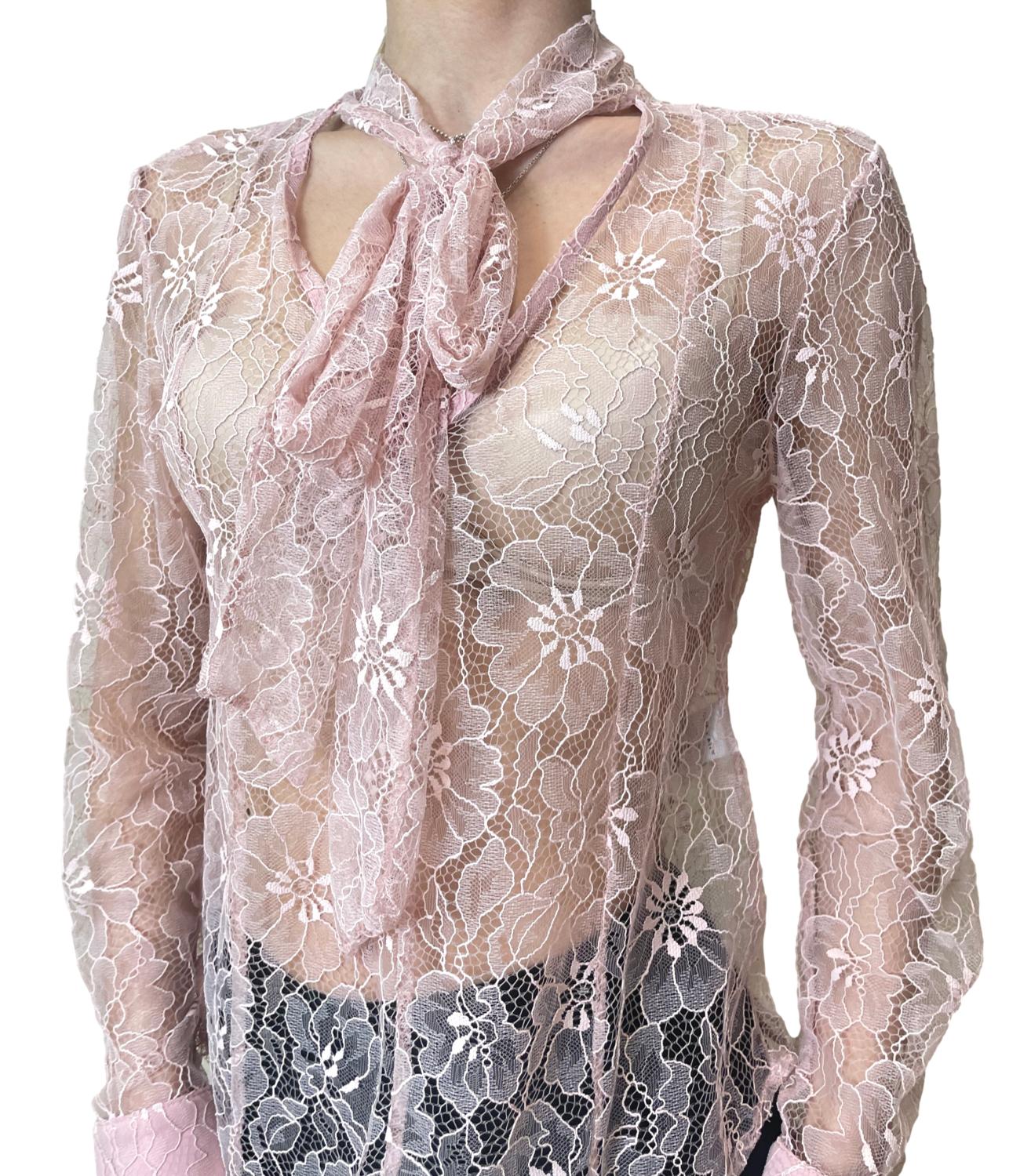 Susy Mix Blusa Pizzo Rosa Donna