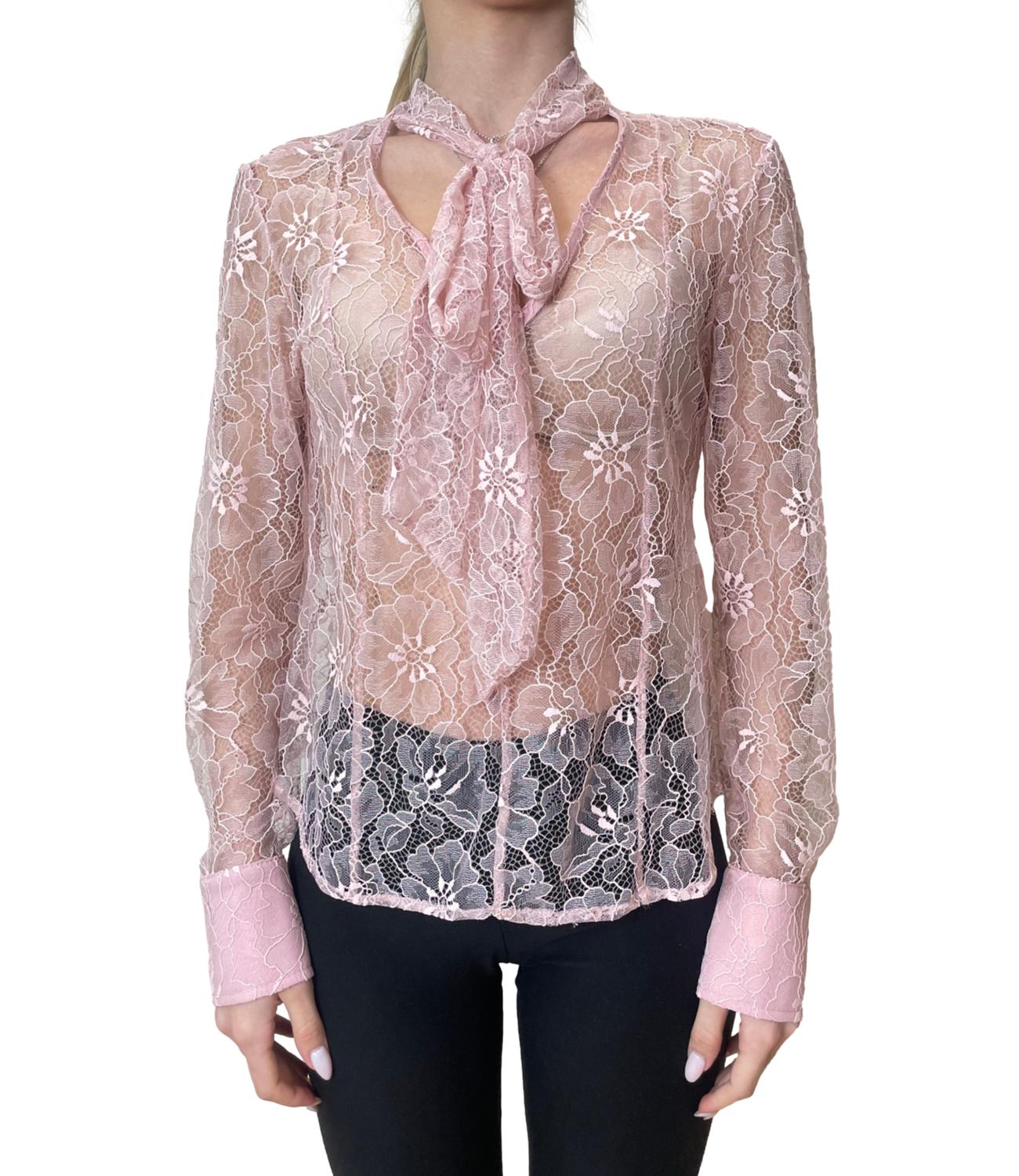 Susy Mix Blusa Pizzo Rosa Donna