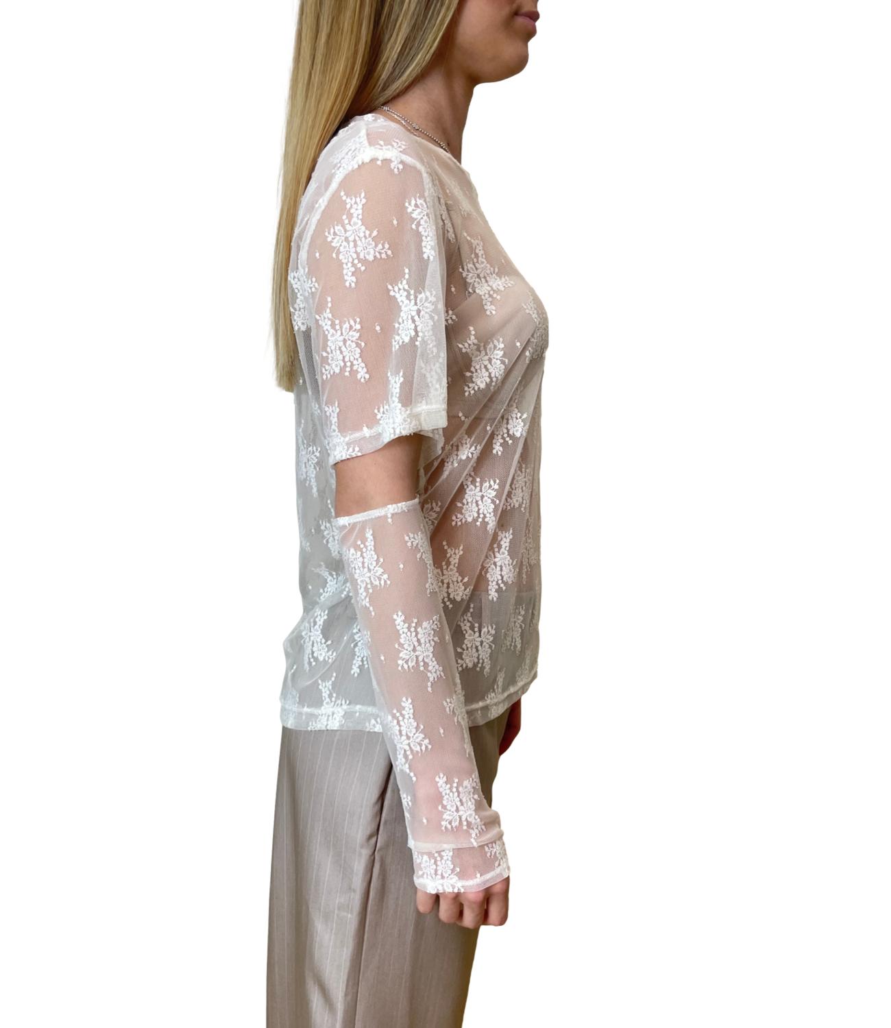Susy Mix T-shirt Pizzo Crema Donna