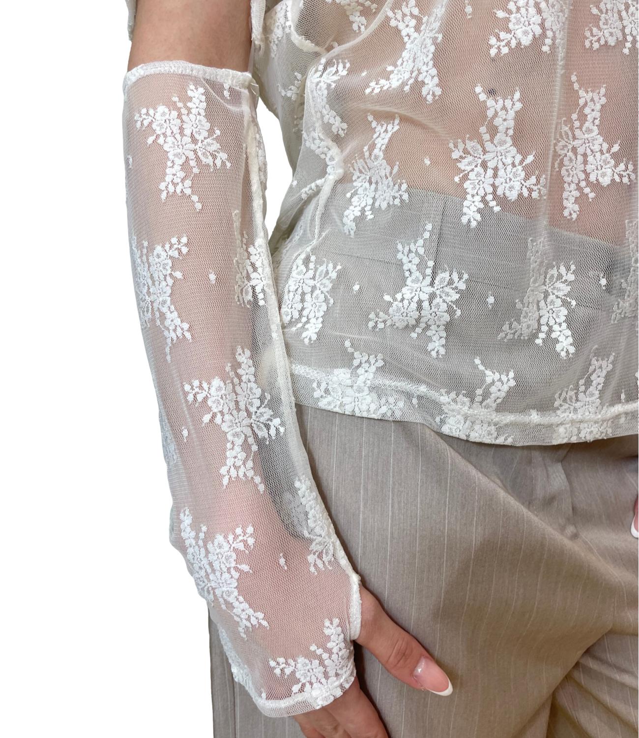 Susy Mix T-shirt Pizzo Crema Donna