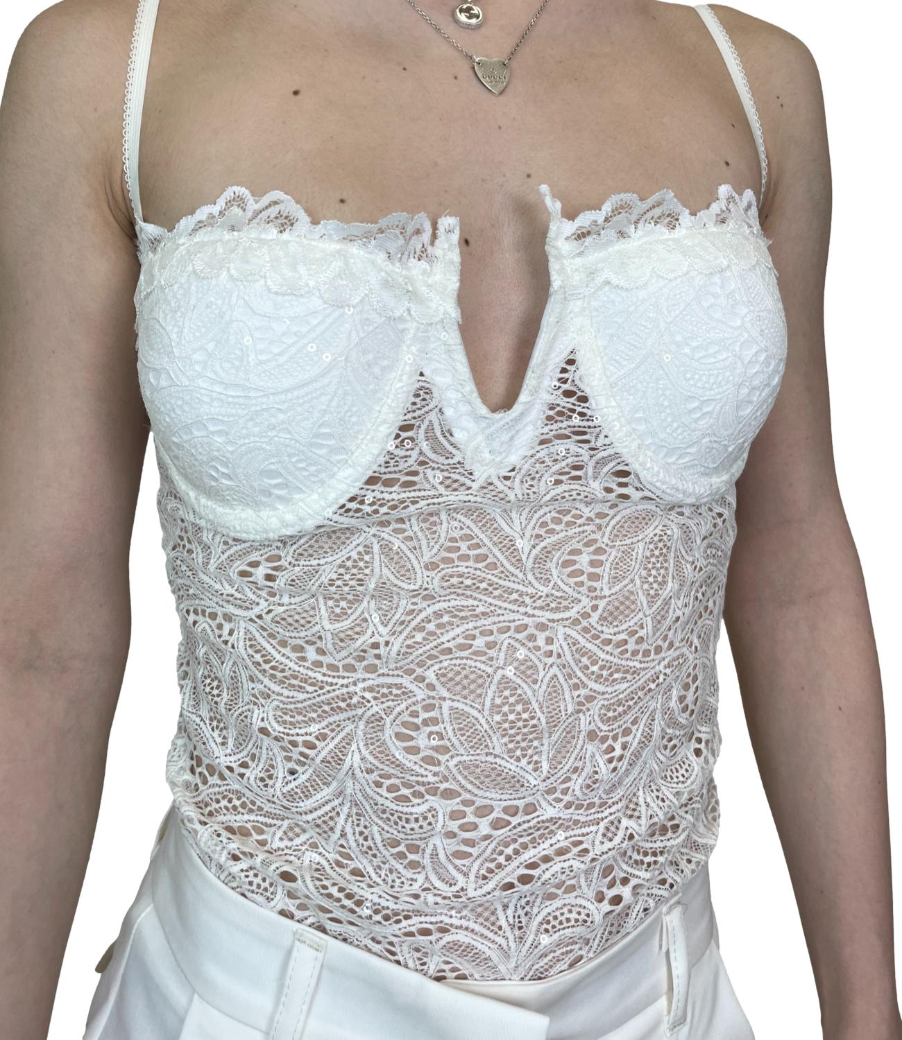 Susy Mix Body Pizzo Latte Donna