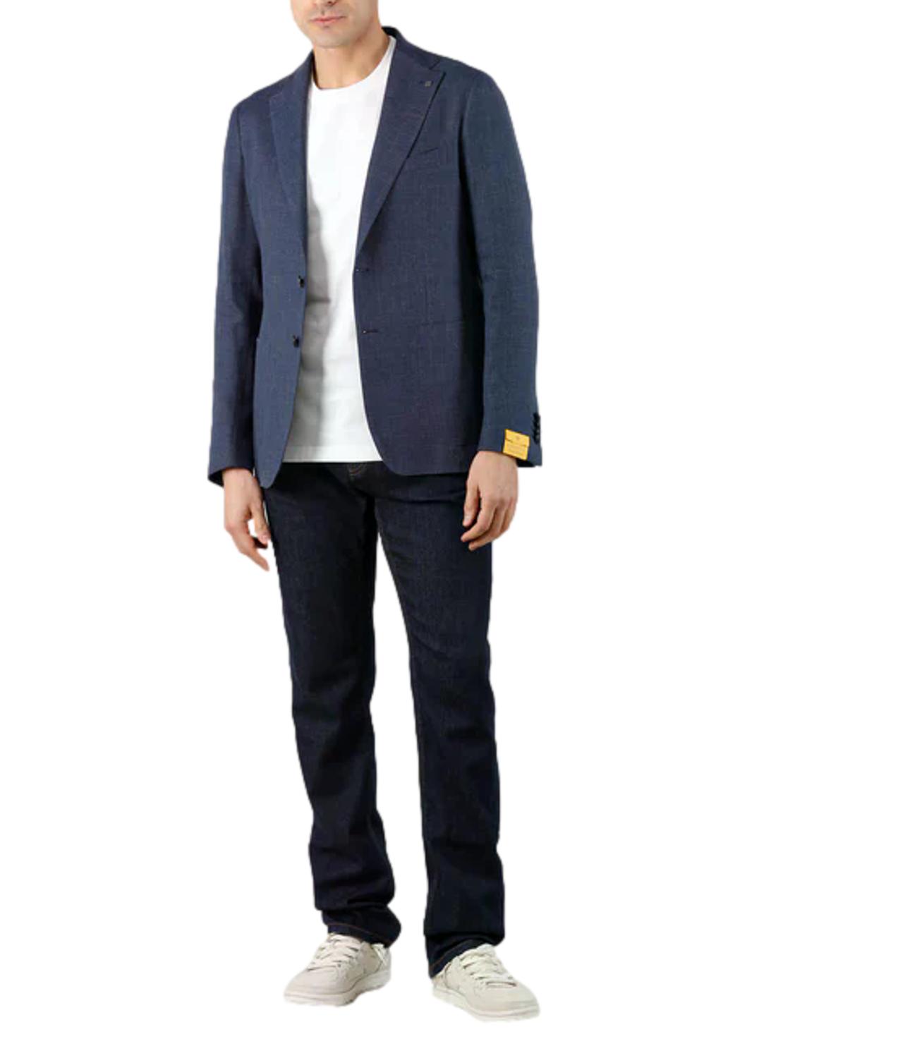 giacca blu uomo