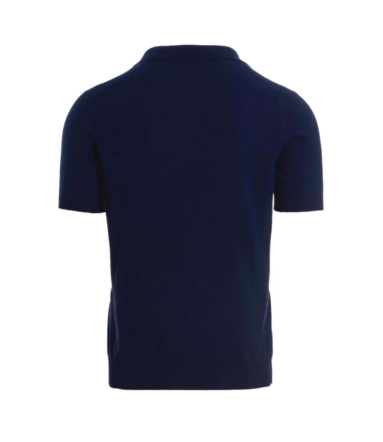 Polo blu navy collo skipper Keith