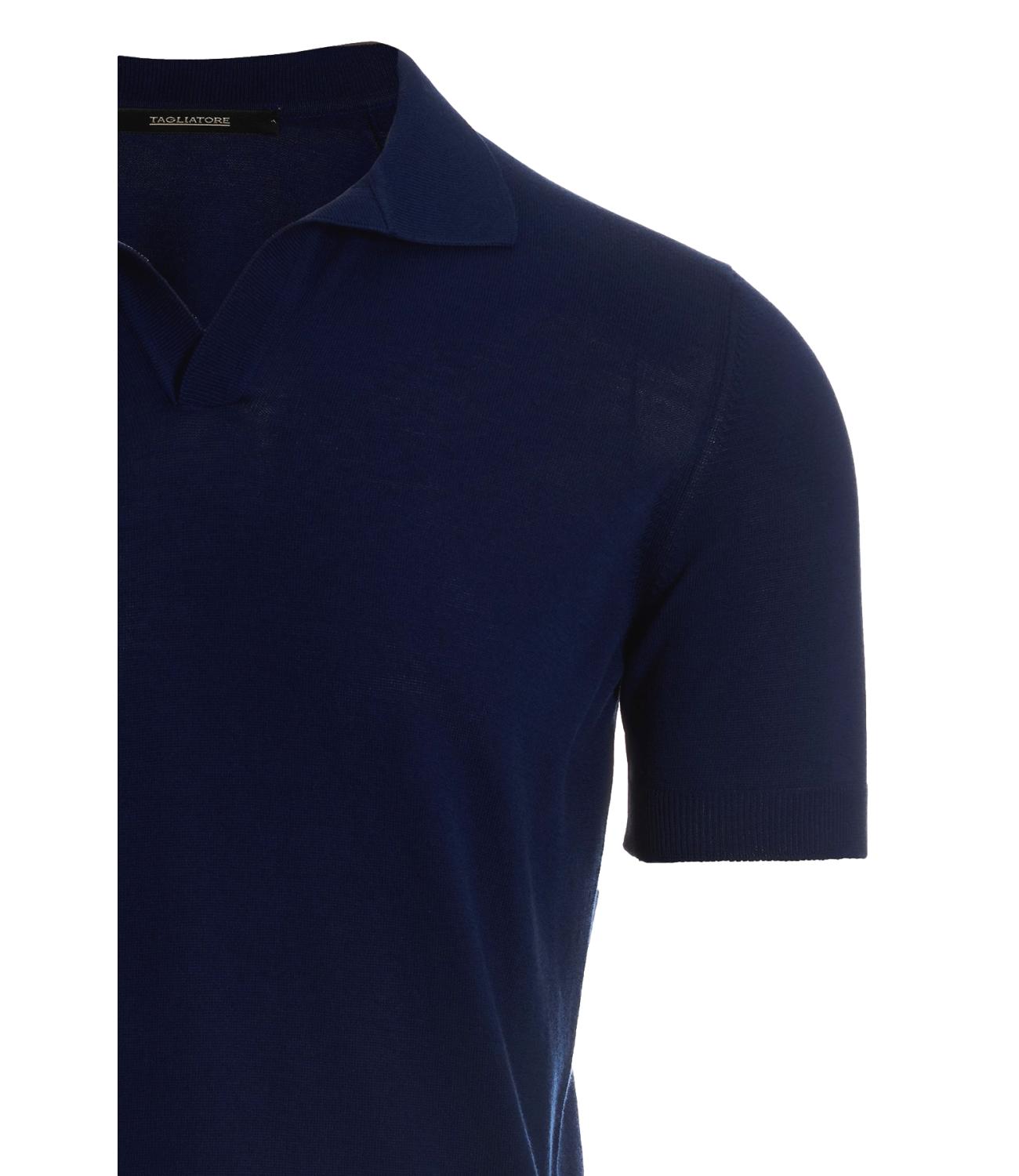 Polo blu navy collo skipper Keith