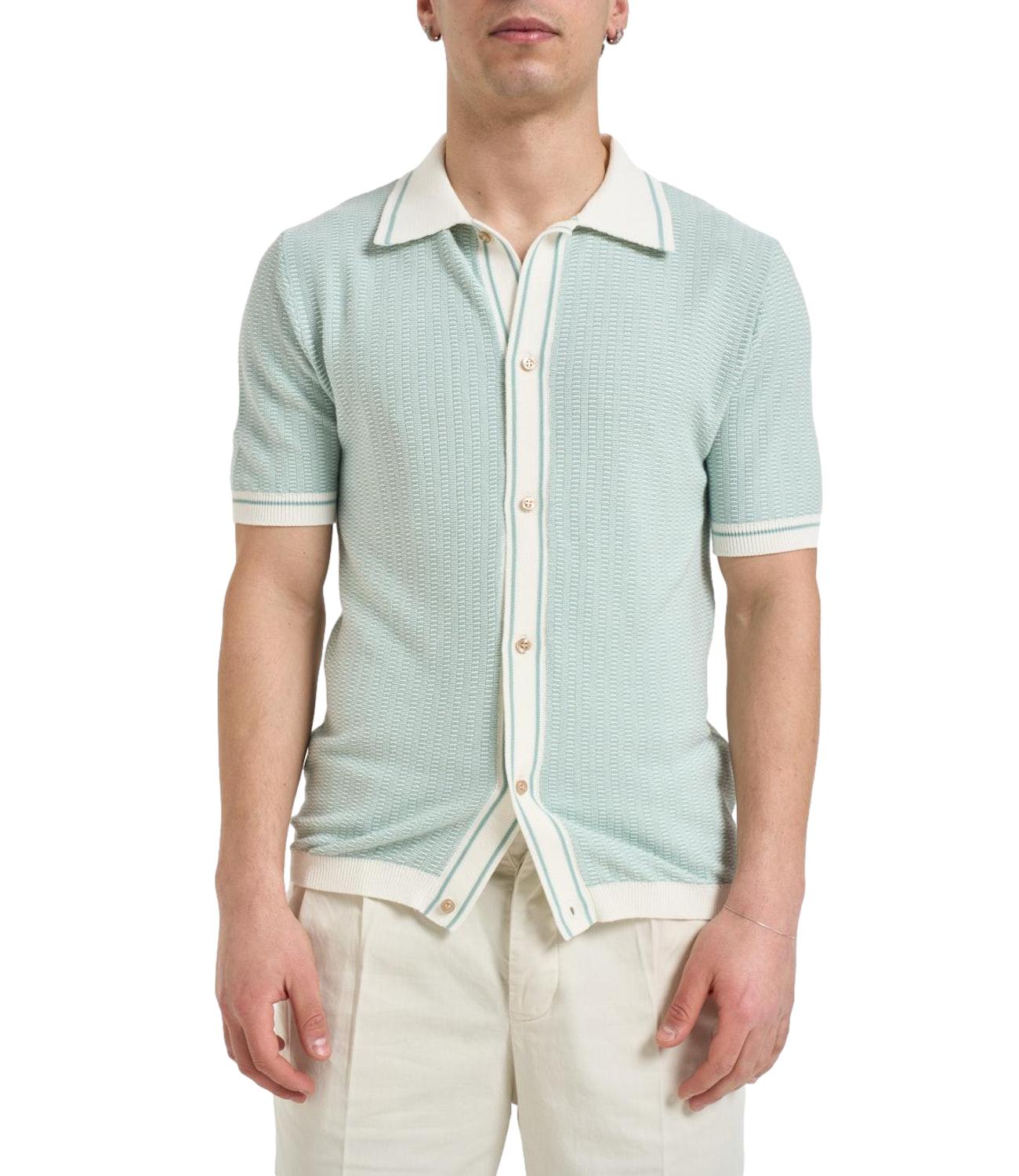 Camicia polo Shelter verde acqua bianca
