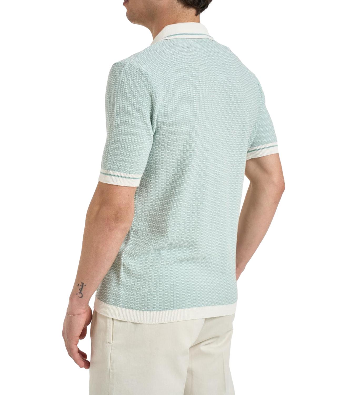 Camicia polo Shelter verde acqua bianca