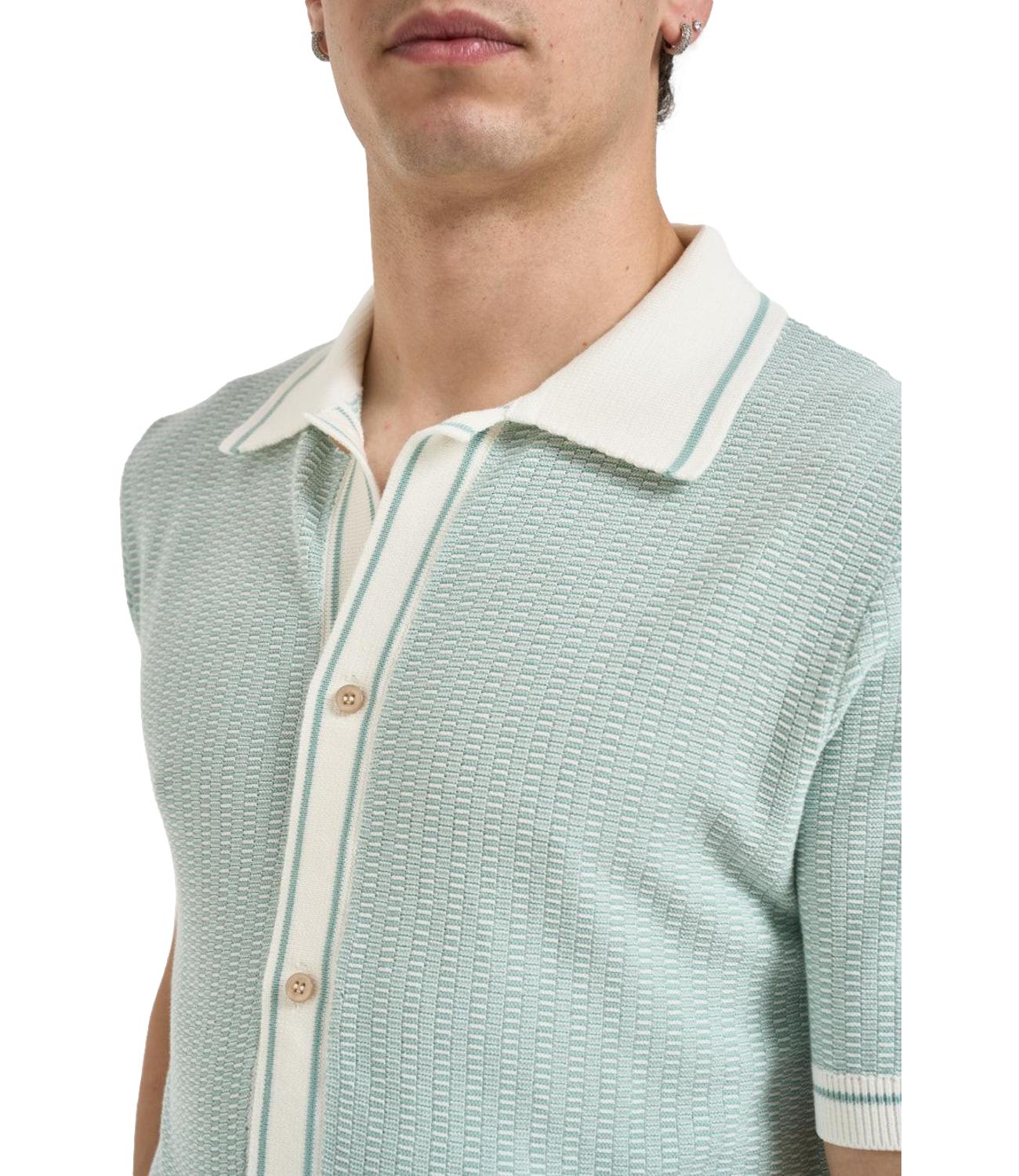 Camicia polo Shelter verde acqua bianca