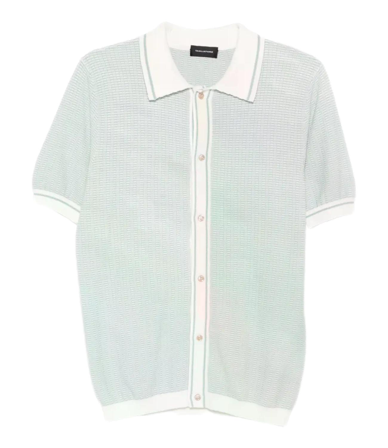 Camicia polo Shelter verde acqua bianca